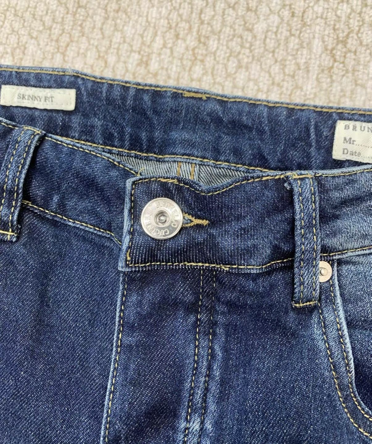 Brunello Cucinelli BRUNELLO CUCINELLI Blue Washed Slim Fit Business Jeans Size US 32 / EU 48 - 6 Thumbnail