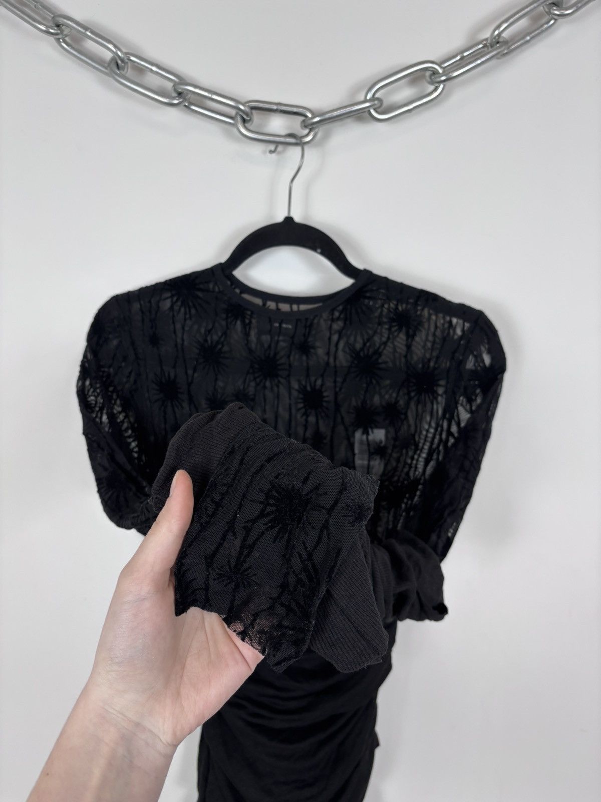 Diesel Diesel D-Lary NWT Women’s Y2K Black Sheer Mesh Bodycon Dress Size L / US 10 / IT 46 - 5 Thumbnail