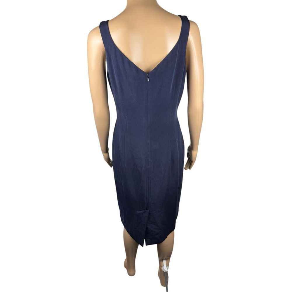 Other Dana Buchman 100% Silk Sleeveless Blue Sheath Dress Size 6 Size M / US 6-8 / IT 42-44 - 3 Thumbnail