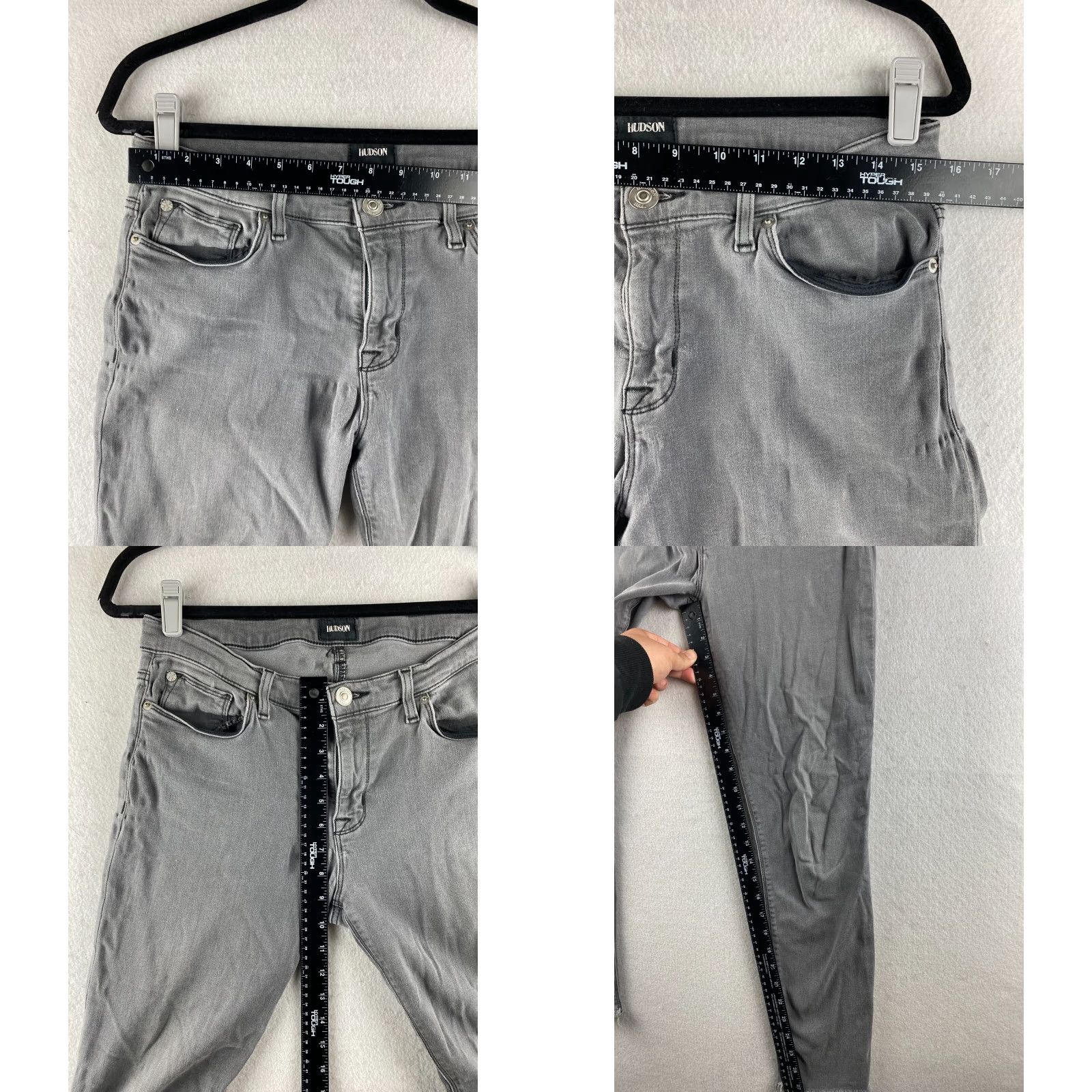 Hudson Hudson Jeans Womens 30 Gray Skinny Ankle Stretch Denim Dark Wash Casual Jeans Size 30" / US 8 / IT 44 - 8 Thumbnail