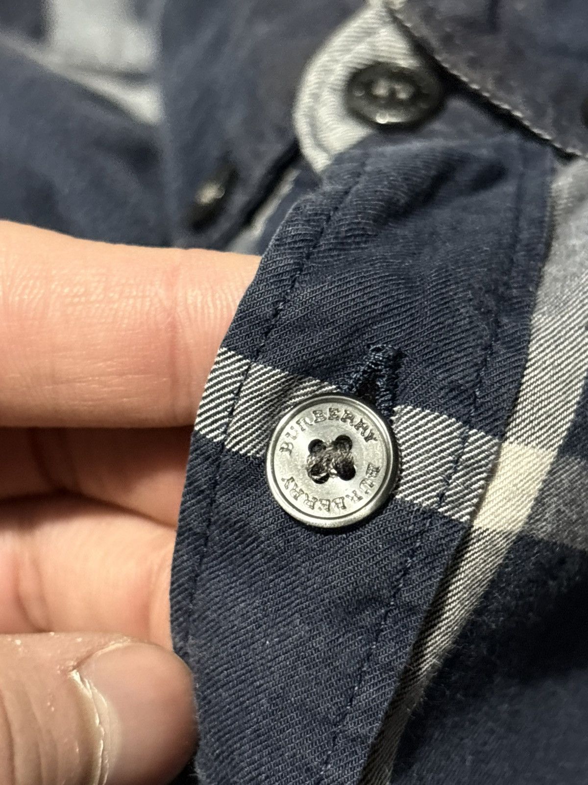Burberry M Burberry Plaid Blue Gray Checkered Shirt Button up down Size US M / EU 48-50 / 2 - 11 Thumbnail