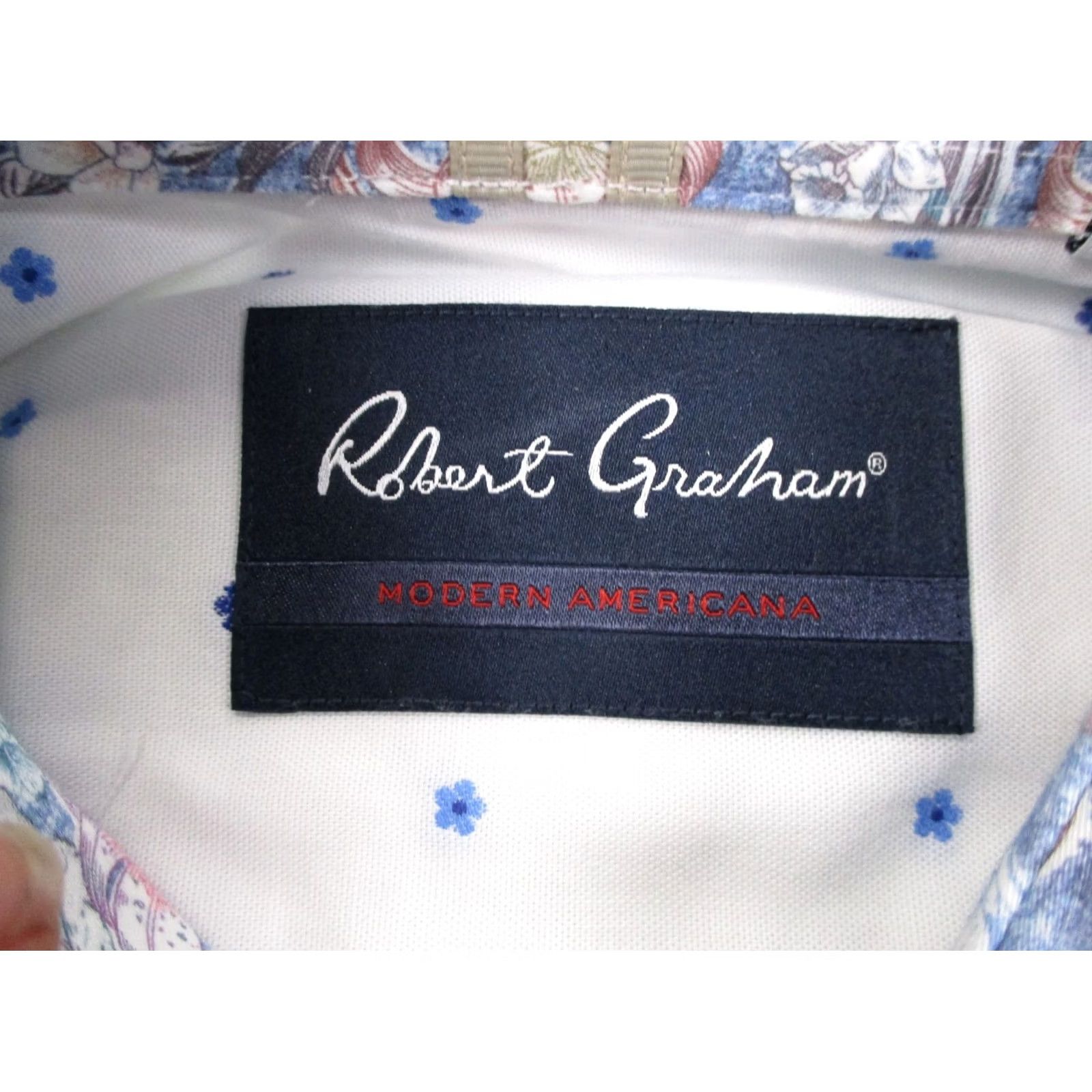 Robert Graham Robert Graham Shirt Mens M Multicolor Floral Button-Up Long Sleeve Collared Casual Knit Cotton Spandex Size US M / EU 48-50 / 2 - 6 Thumbnail