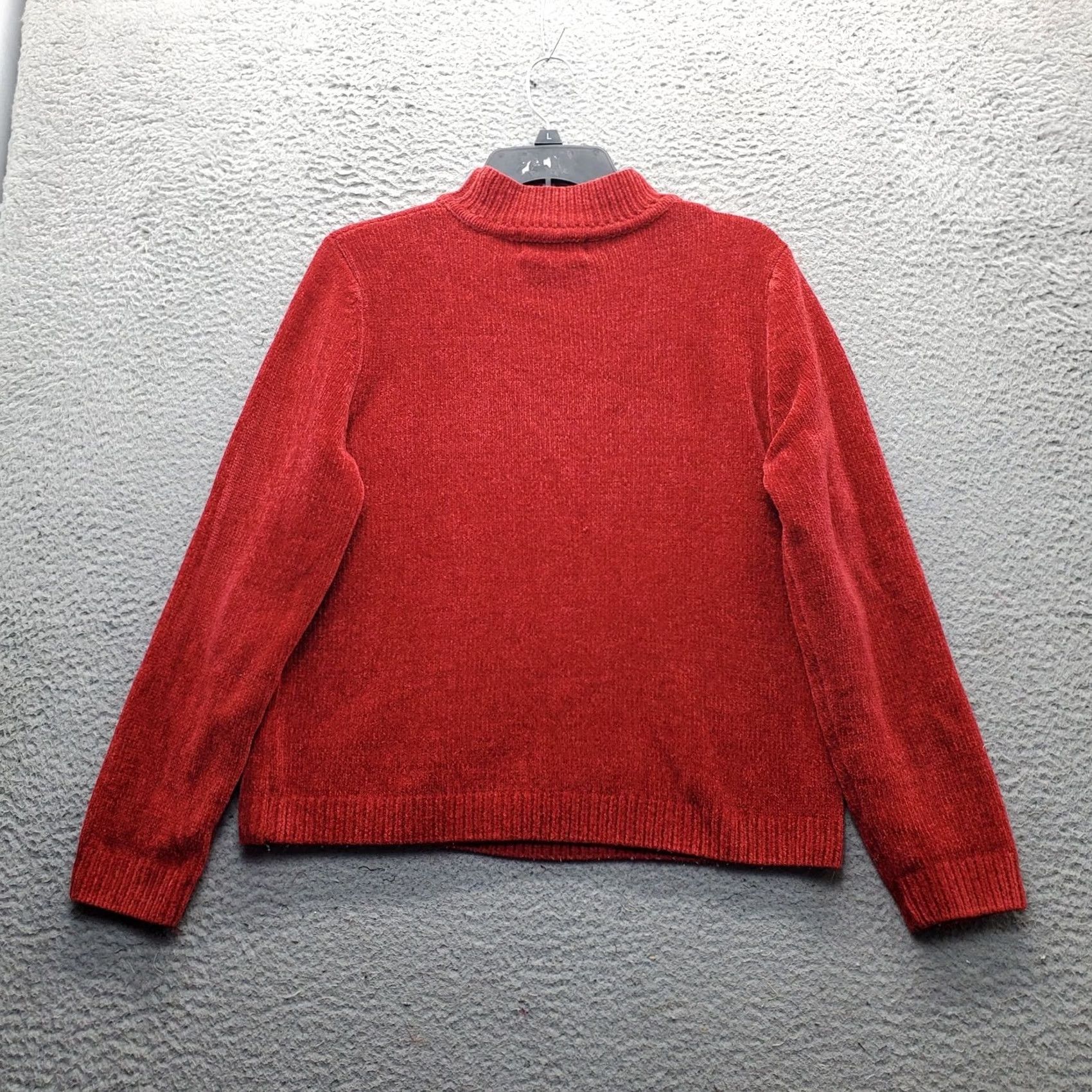 Vintage Alfred Dunner Sweater Womens Size PM Red Cable Knit Long Sleeve Mock Neck Pullover, Petite, Knit, 100% Acrylic, Regular Fit Size M / US 6-8 / IT 42-44 - 2 Thumbnail
