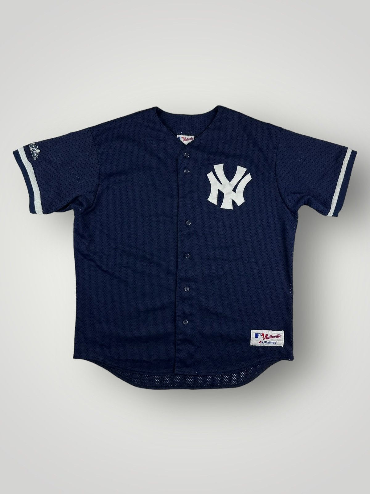 VTG shops Majestic New York Yankees Mesh Jersey Mens 5X USA Made Blue