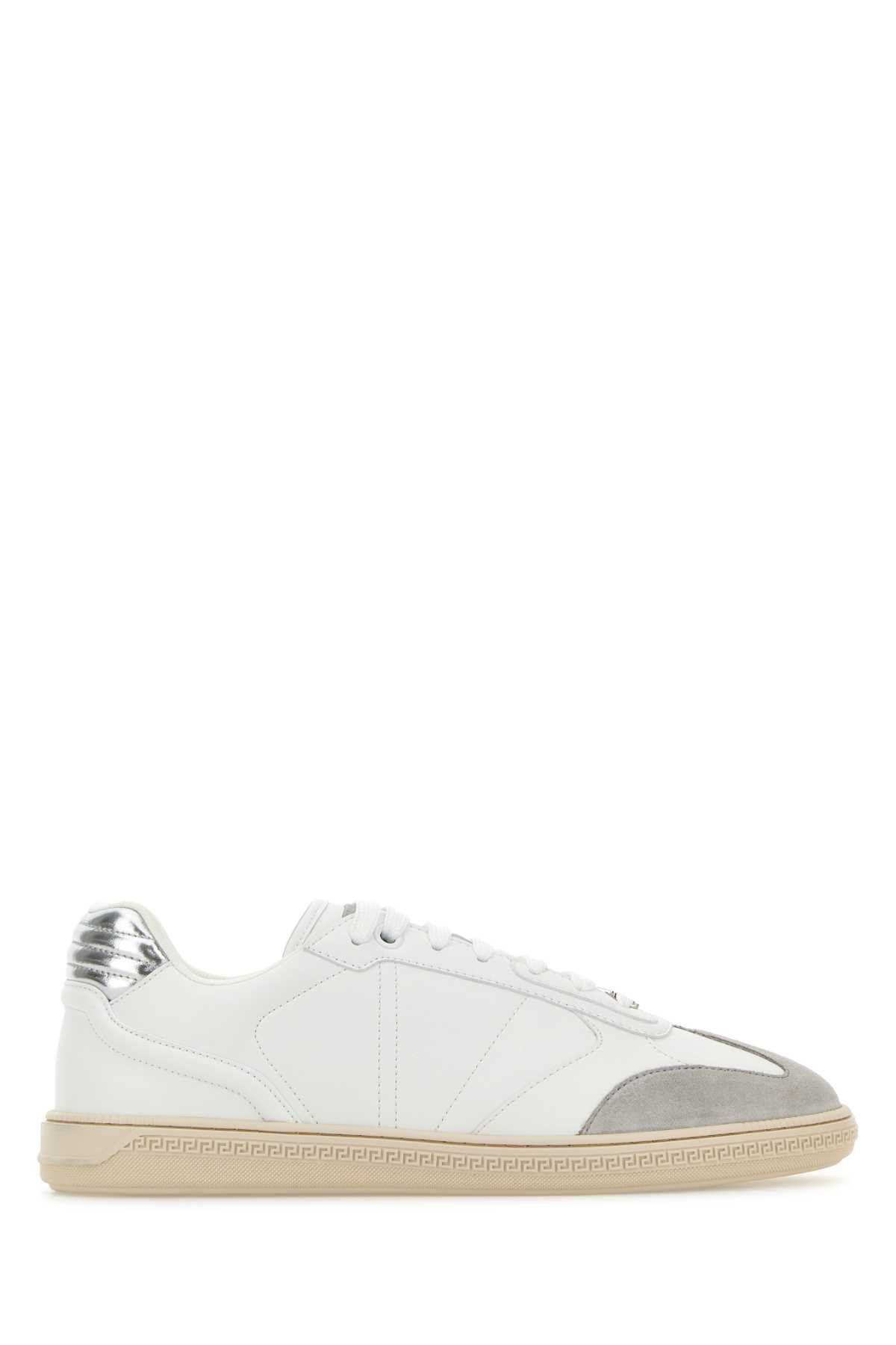 Versace White Leather Greca Court Sneakers Size US 8 / EU 41 - 1 Thumbnail