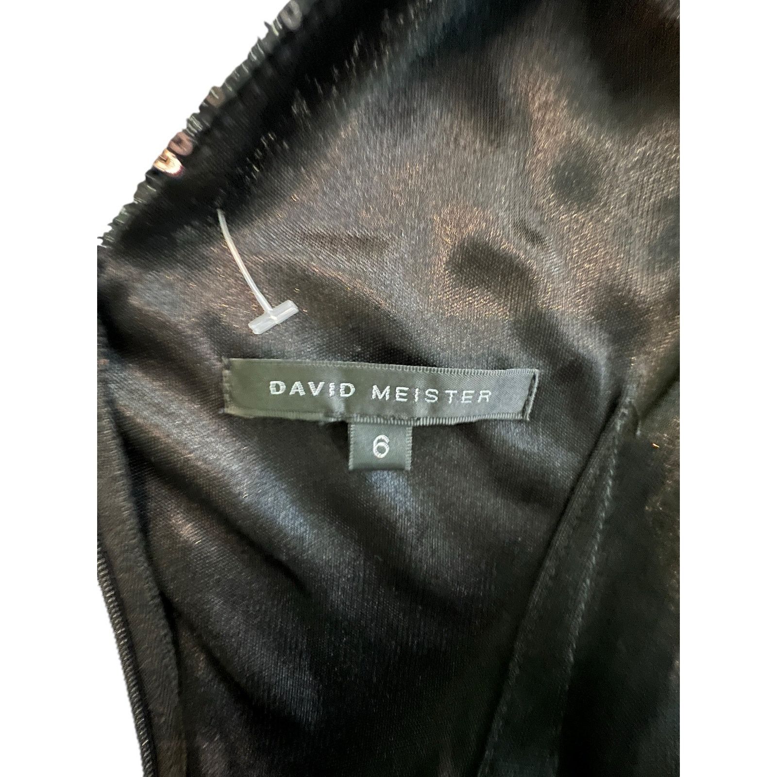 Meister Vtg David Meister Blk Sequins Dress Sleeveless Low V-Neck 6 Size M / US 6-8 / IT 42-44 - 9 Thumbnail