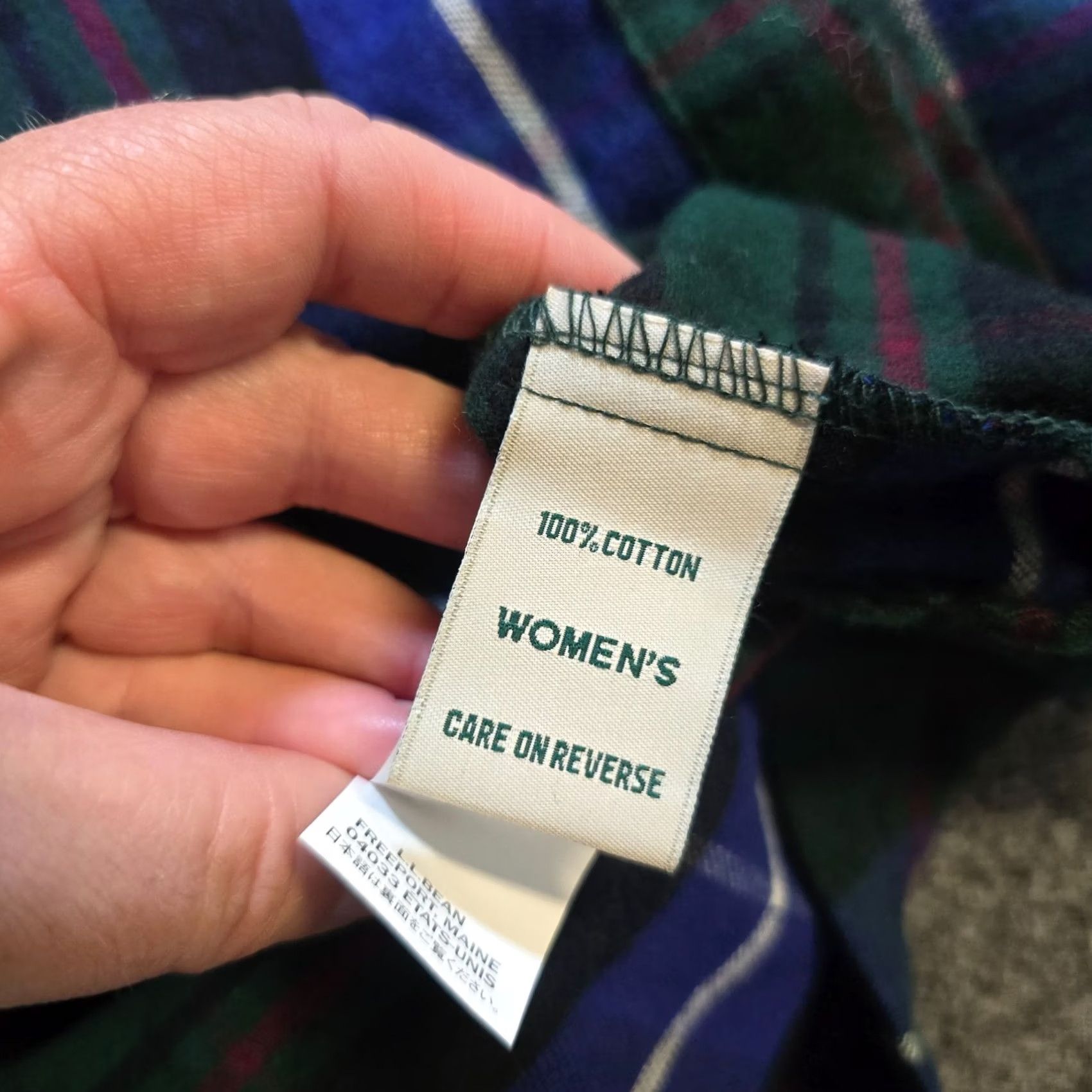 Vintage LL Bean Pajama Top Women 1X Green Scotch Plaid Flannel Button Cozy Lounge Shirt Size XL / US 12-14 / IT 48-50 - 7 Thumbnail