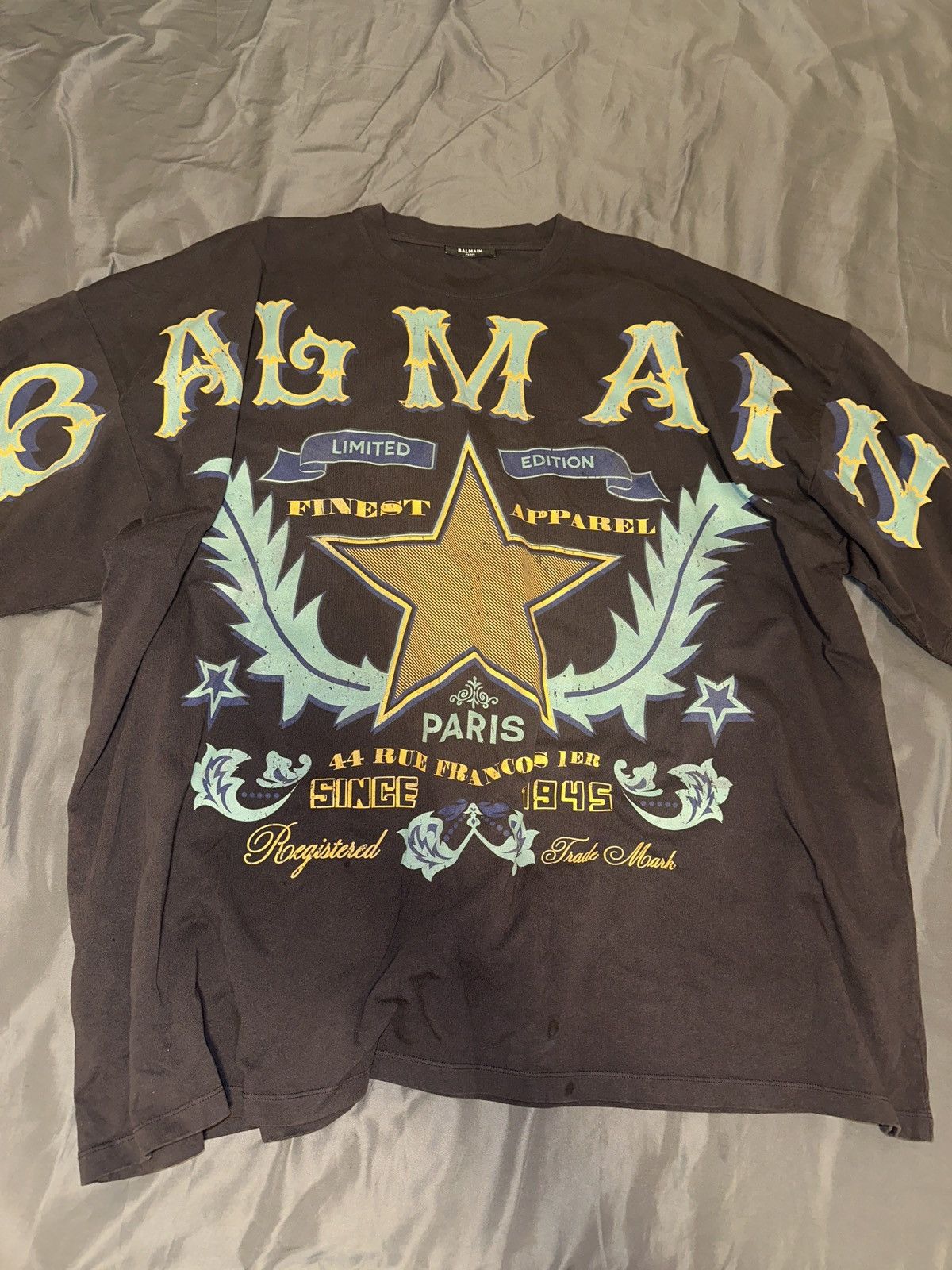 Balmain Western-style print cotton T-shirt Size US S / EU 44-46 / 1 - 1 Thumbnail