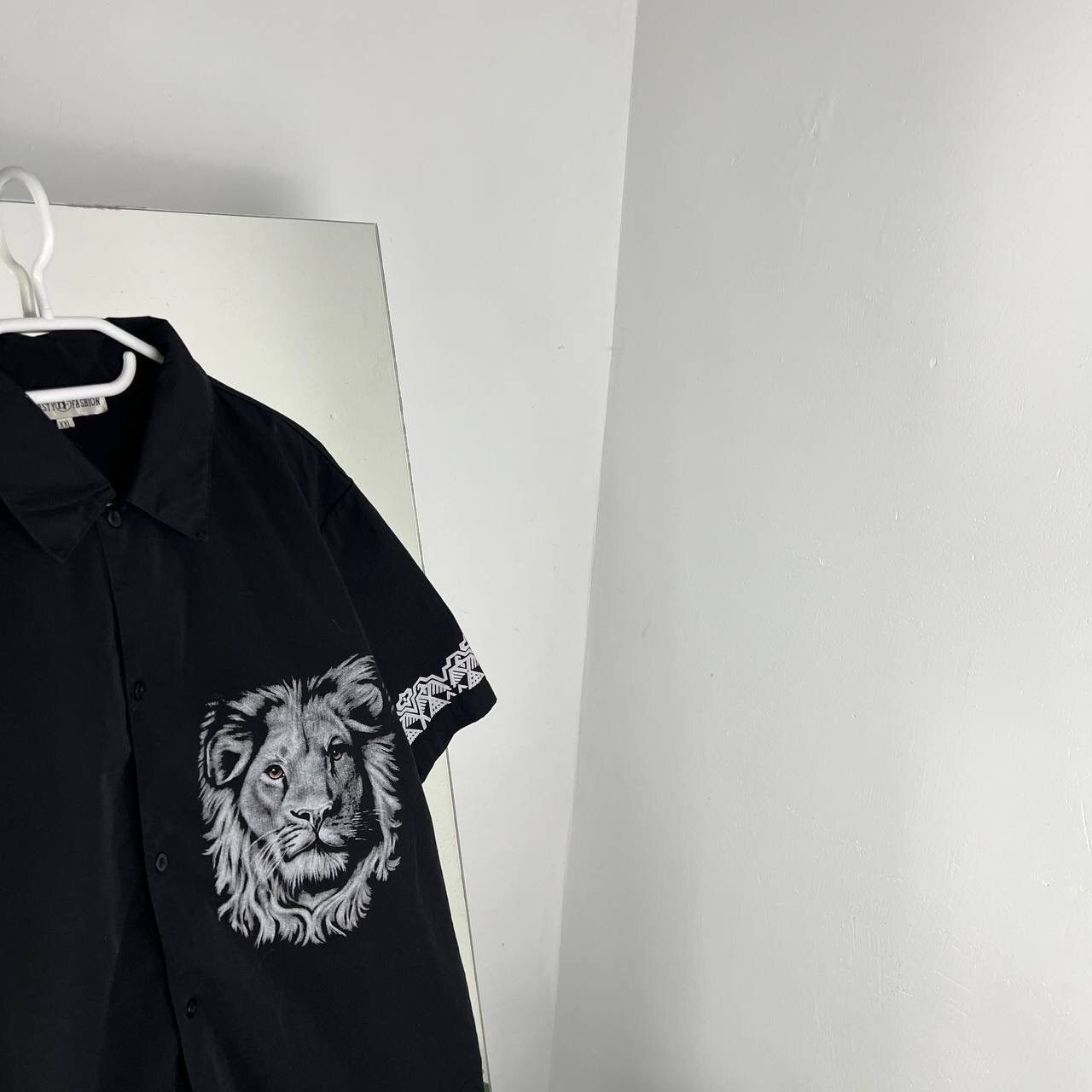 Vintage Lion Vintage Shorts Sleeve Shirt Big Print Y2k Style Size US XXL / EU 58 / 5 - 2 Thumbnail