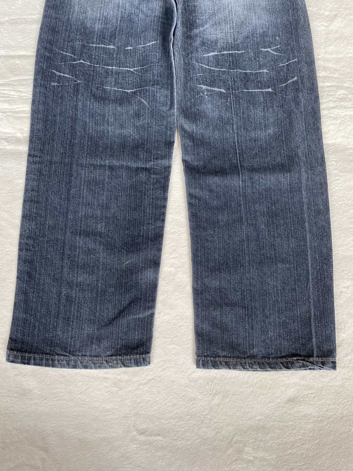 Japanese Brand Vintage Oldsrool Faded Baggy Dark Blue Jeans Size US 30 / EU 46 - 9 Thumbnail