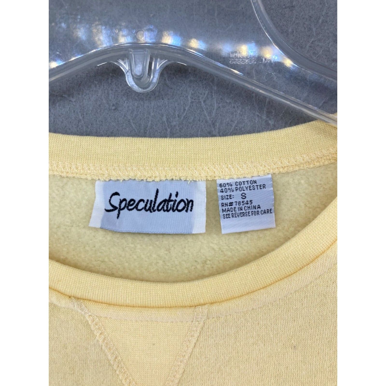 Vintage VINTAGE Speculation Womens Sweatshirt S Yellow Solid 90s Retro Pullover Size S / US 4 / IT 40 - 5 Thumbnail