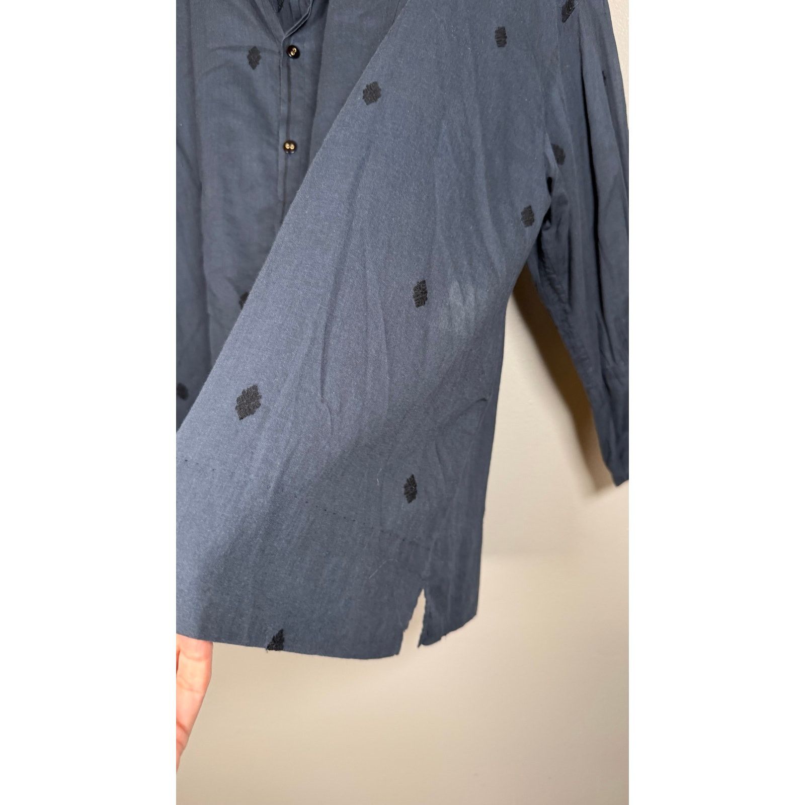 Pas de Calais Pas de Calais Embroidered Diamond Print Blouse size XS Size XS / US 0-2 / IT 36-38 - 10 Thumbnail