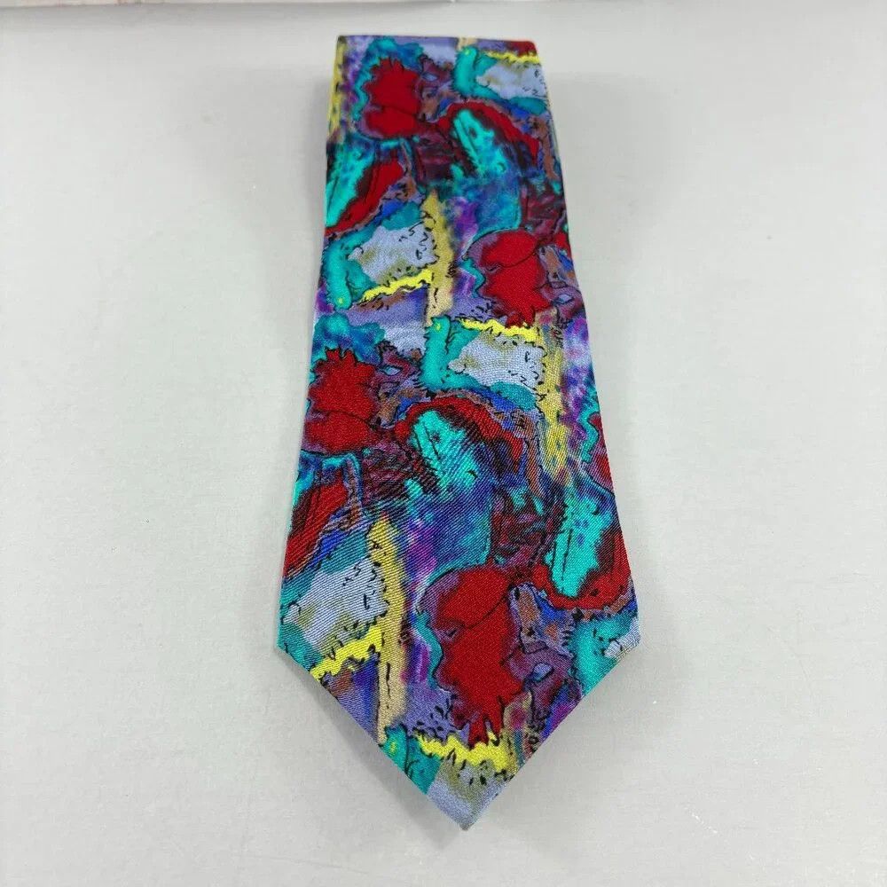 Other J. Garcia Dogs Collection Five Purple Abstract Men's Tie Size ONE SIZE - 1 Thumbnail