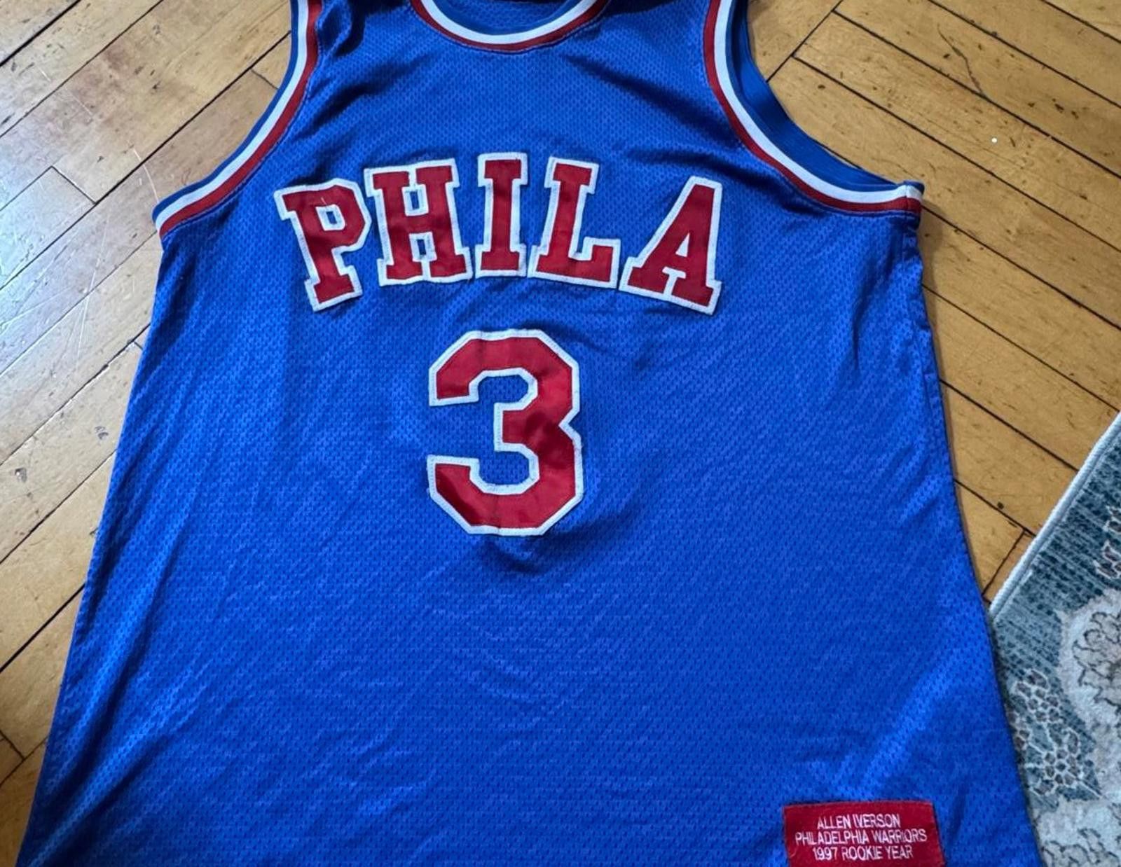 Mitchell & Ness Vtg. Allen Iverson Philadelphia Warriors Rookie Year Jersey Size ONE SIZE - 1 Thumbnail