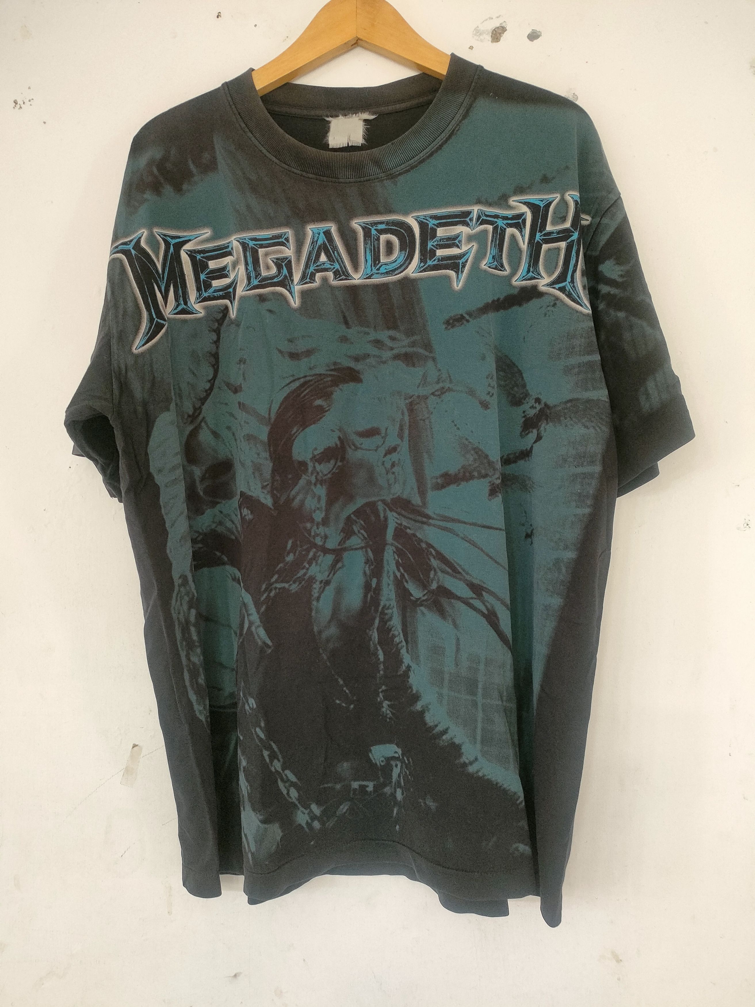 image of Band Tees x Megadeth Vintage Megadeth Aop in Black Tie Dye, Men's (Size XL)