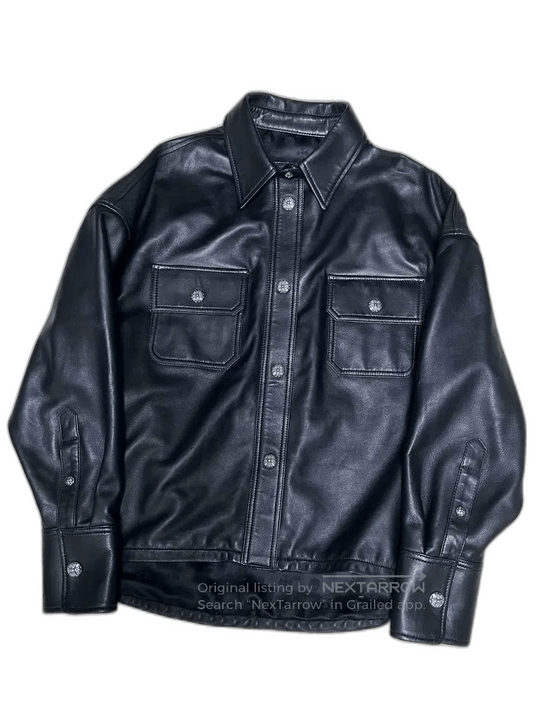 Chrome Hearts Chrome Hearts Leather Jacket with Silver Buttons. Size US S / EU 44-46 / 1 - 1 Thumbnail