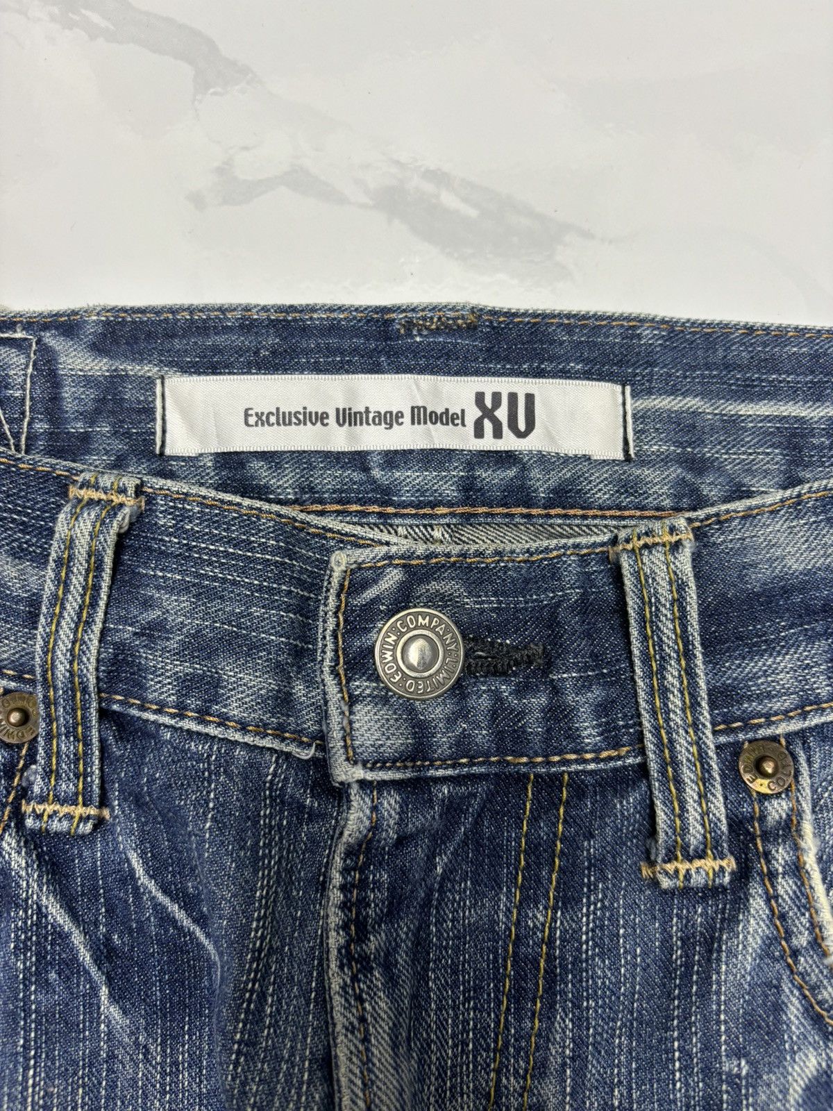 If Six Was Nine VINTAGE EDWIN XU FLARE JEANS EXCLUSIVE MODEL DENIM JEANS Size 29" - 9 Thumbnail