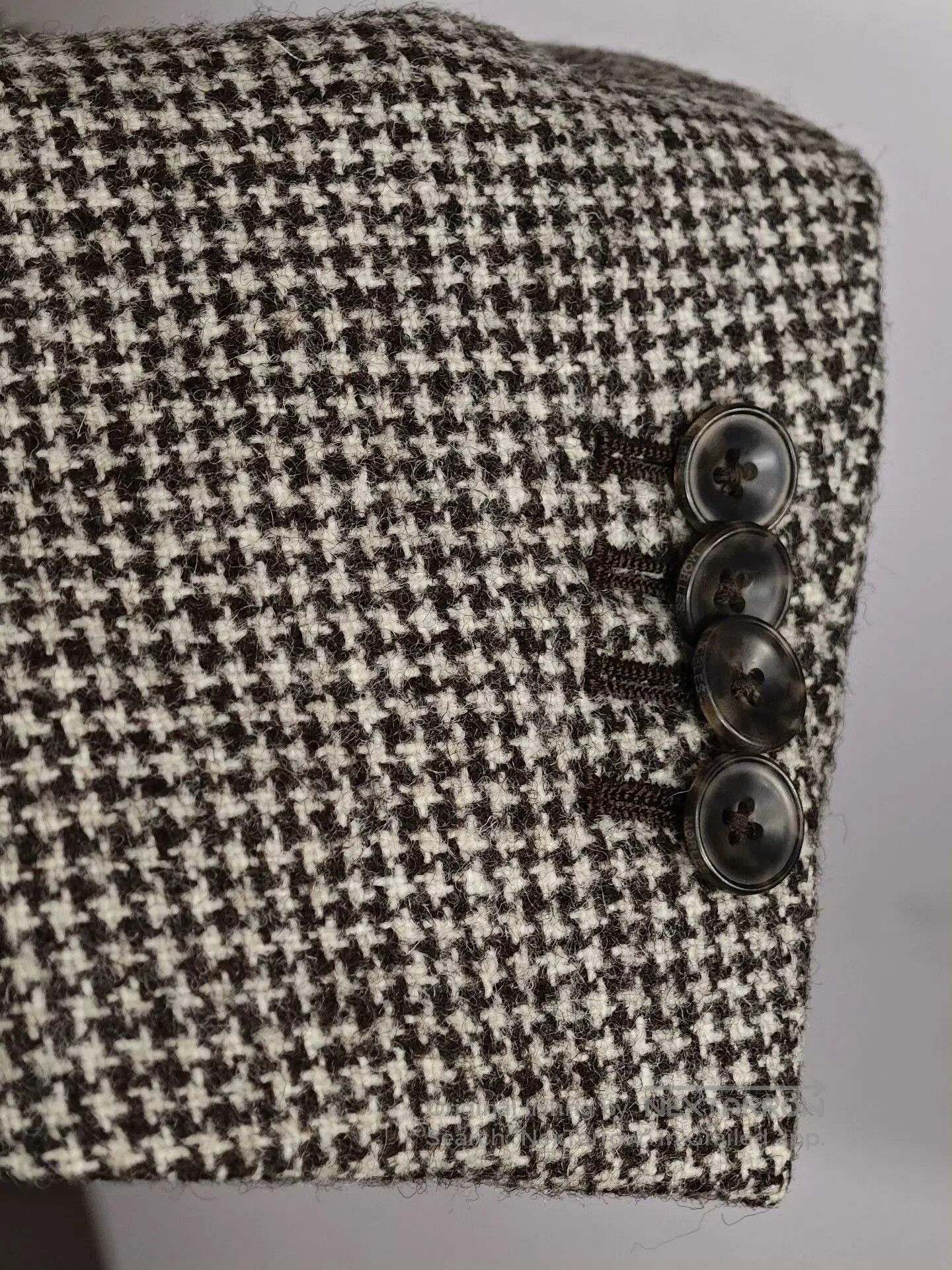 Japanese Brand Custom Wool Houndstooth Suit Jacket. Size US S / EU 44-46 / 1 - 4 Thumbnail