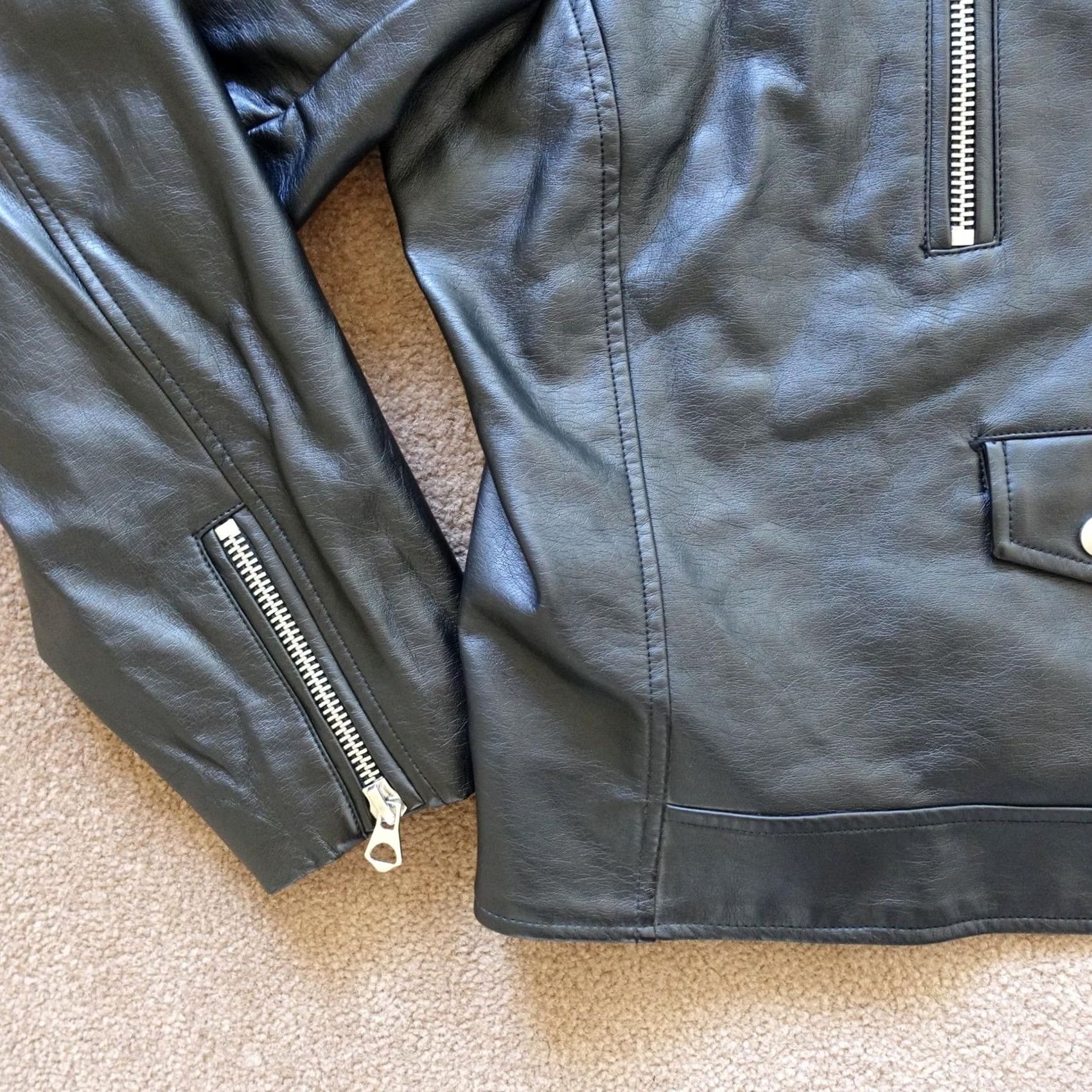 Torrid Torrid Jacket Womens 4 Black Faux Leather Moto Biker Asymmetrical Zip Pockets Jacket Womens 4 Black Faux Leather Moto Biker Zip Pockets Size S / US 4 / IT 40 - 5 Thumbnail