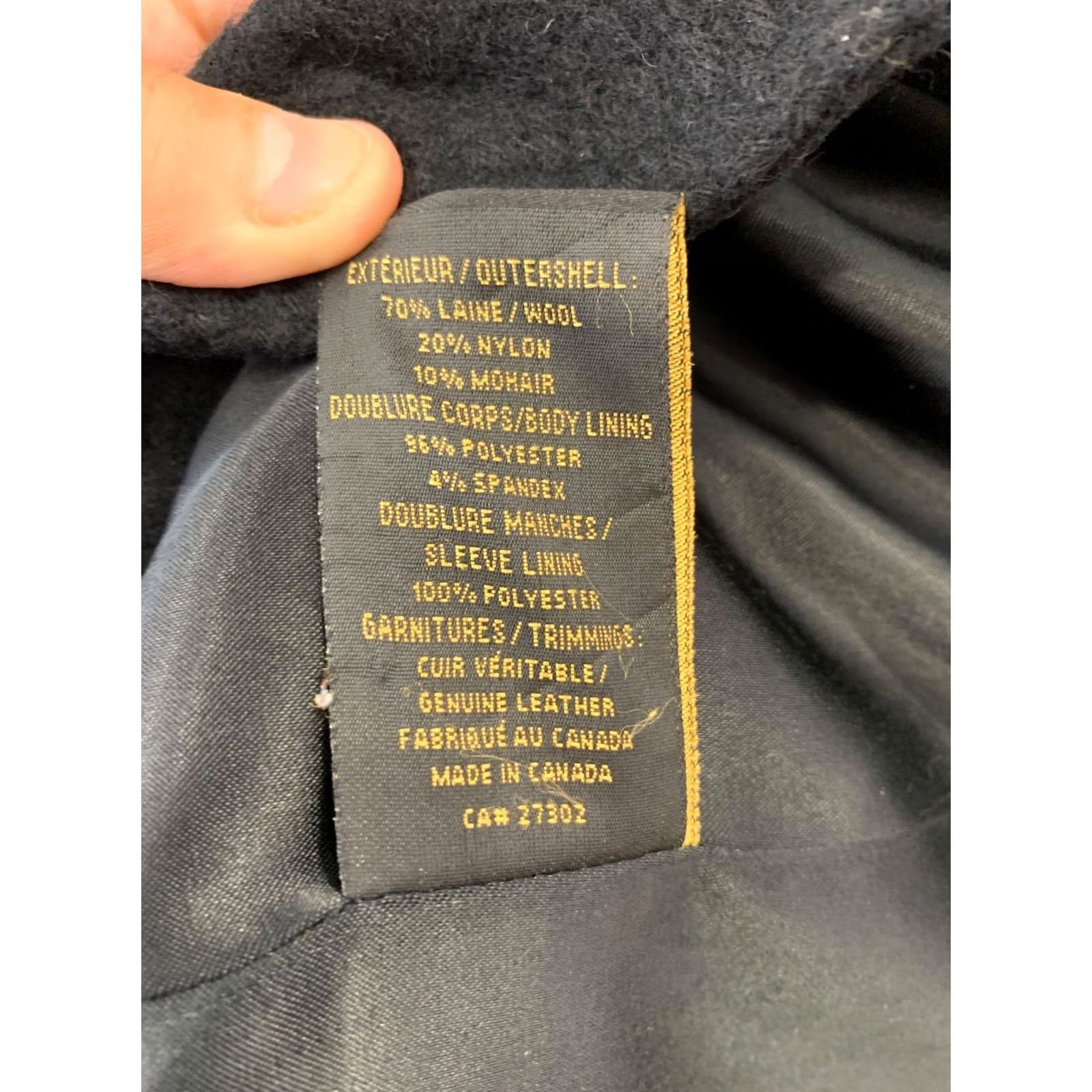 Mackage Mackage Coat Adult Small Black Wool Mohair Asymmetrical Genuine Leather Womens Size S / US 4 / IT 40 - 3 Thumbnail