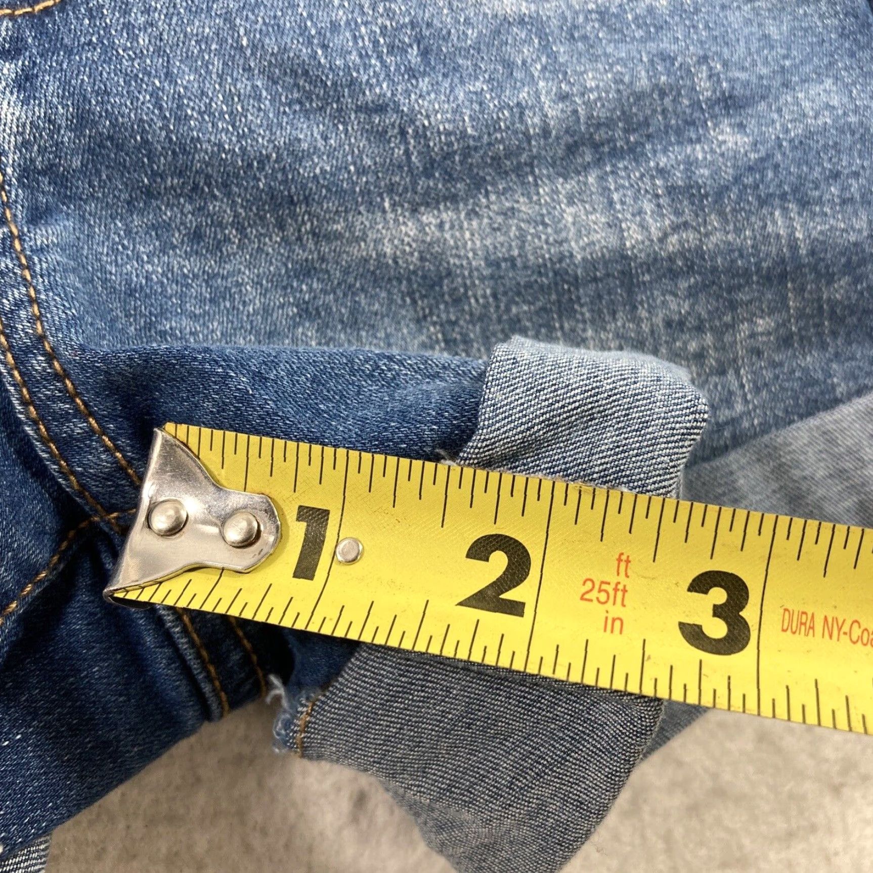 Vintage Aéropostale Denim Shorts Juniors 0 Blue High Rise Stretch Size 42" / US 20 - 5 Thumbnail