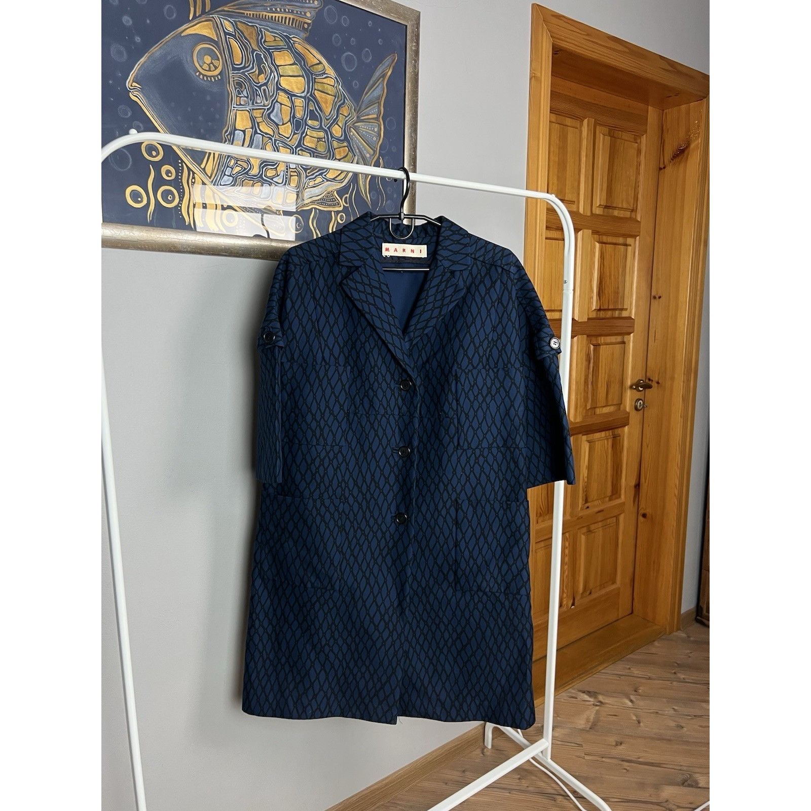 Marni MINT! Marni Blue Women`s Shortsleeve Coatigan Coat Size 42 Size M / US 6-8 / IT 42-44 - 2 Thumbnail