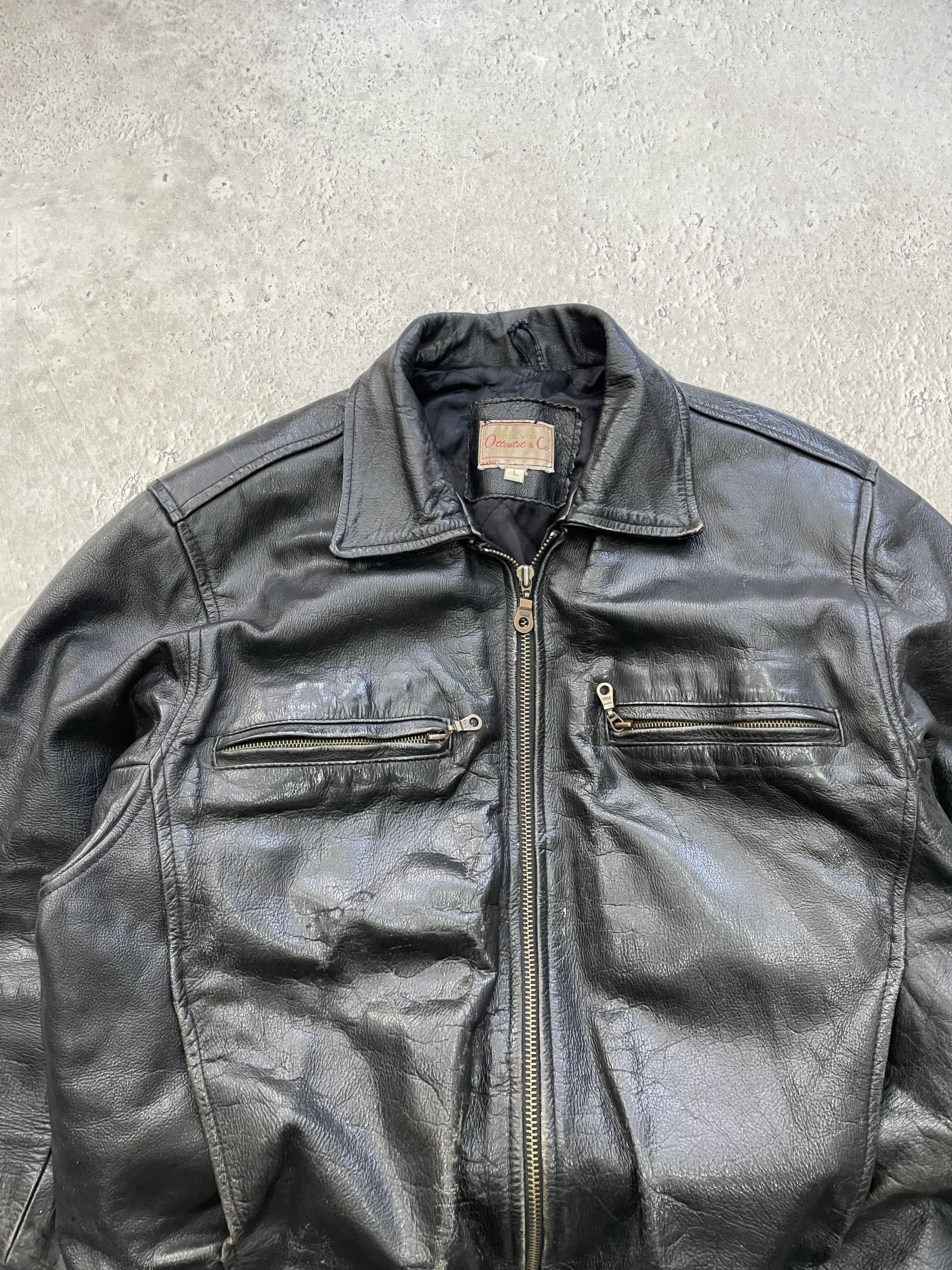 Harley Davidson Avant garde cropped bomber leather retro hype diesel style Size US L / EU 52-54 / 3 - 4 Thumbnail