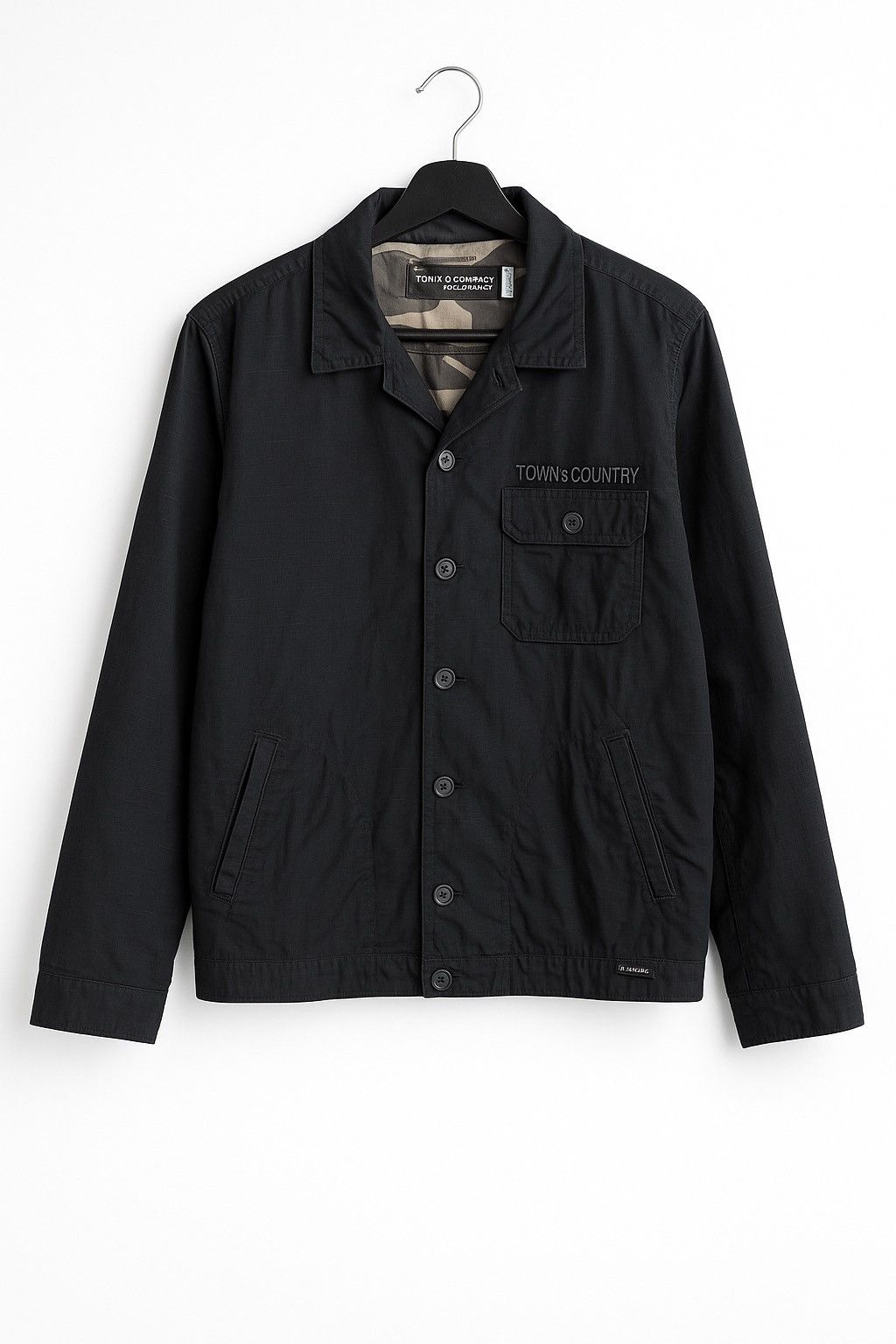 Town & Country Reversible Camouflage Jacket Black Surfwear
