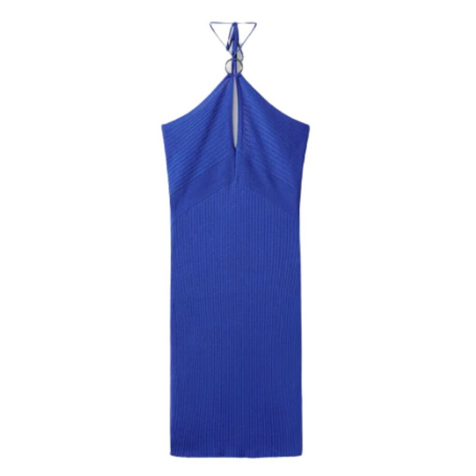 Mango Mango Halter Neck Blue Dress With Metal Detail NWT Size 8 Size M / US 6-8 / IT 42-44 - 1 Thumbnail