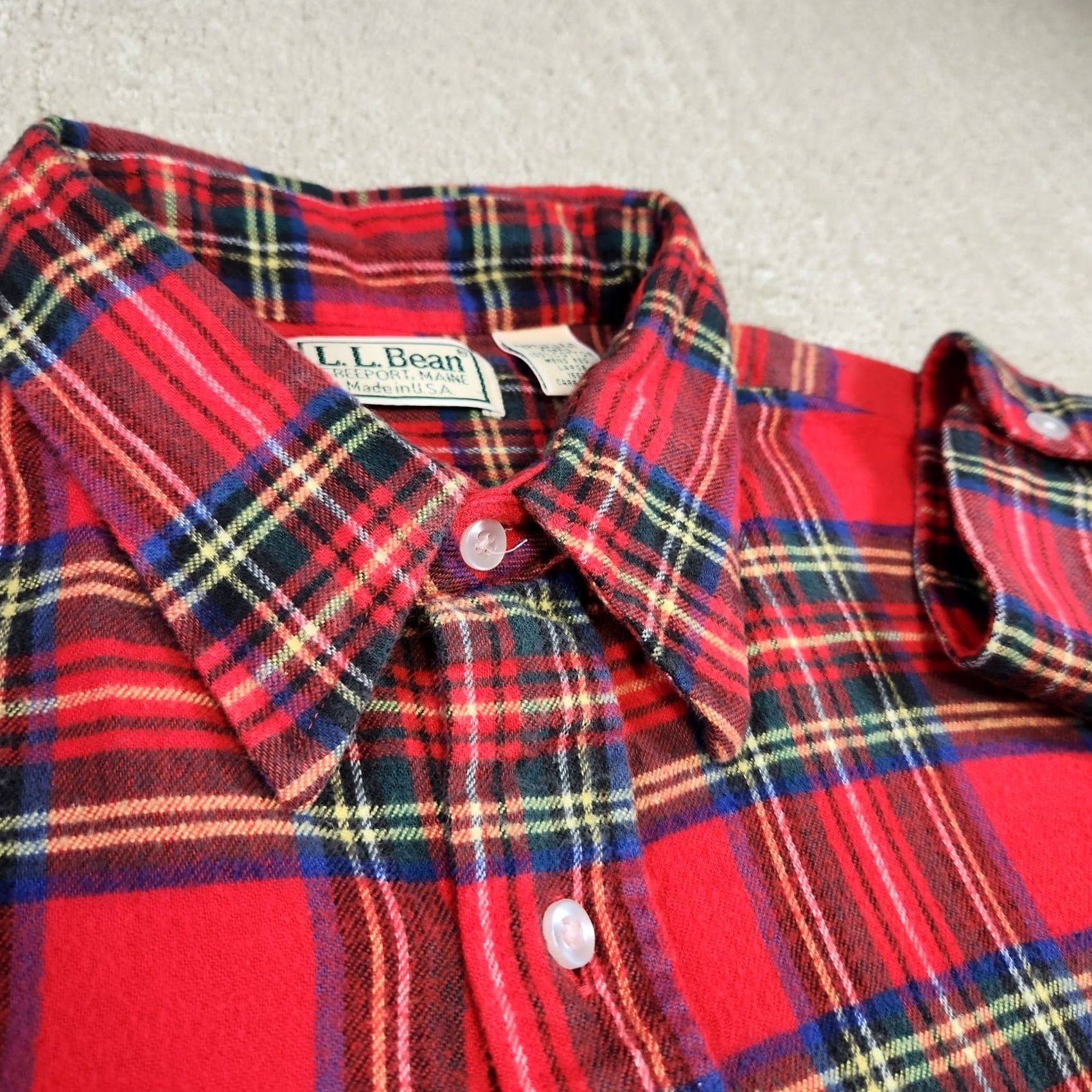 Vintage VINTAGE 70s LL Bean Shirt Men Large USA Made Scotch Plaid Red Button Up Size US L / EU 52-54 / 3 - 3 Thumbnail
