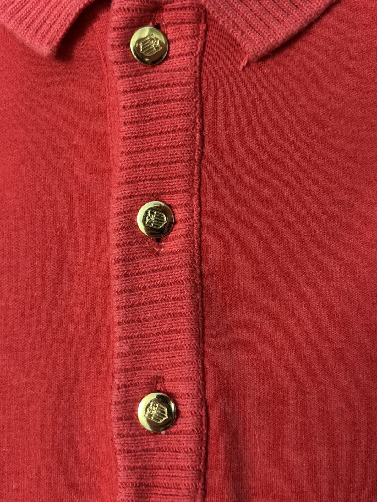 Valentino Vtg 90s Valentino Garavani Sport Rib-Knit Raglan Polo Shirt Size US S / EU 44-46 / 1 - 5 Thumbnail