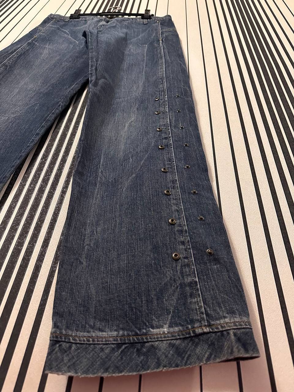 Gianfranco Ferre × Vintage 2004 Gianfranco Ferre Studded Faded Y2k Denim Pants Size US 38 / EU 54 - 3 Thumbnail