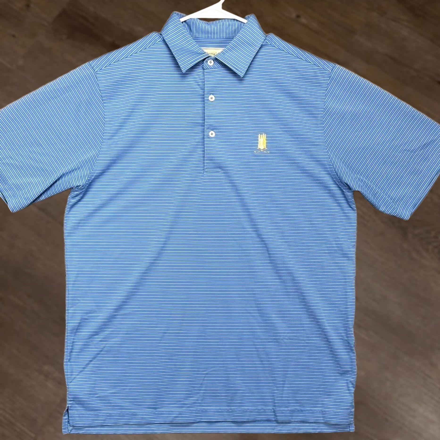 Vintage Donald Ross Shirt Mens L Blue Polo Striped Golf Short Sleeve Rugby Size US L / EU 52-54 / 3 - 1 Thumbnail