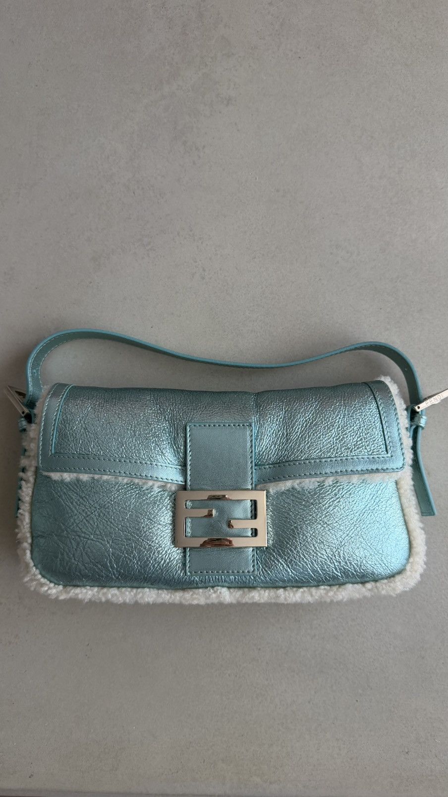 Fendi Fendi Blue Metallic Baguette Bag Size ONE SIZE - 1 Thumbnail