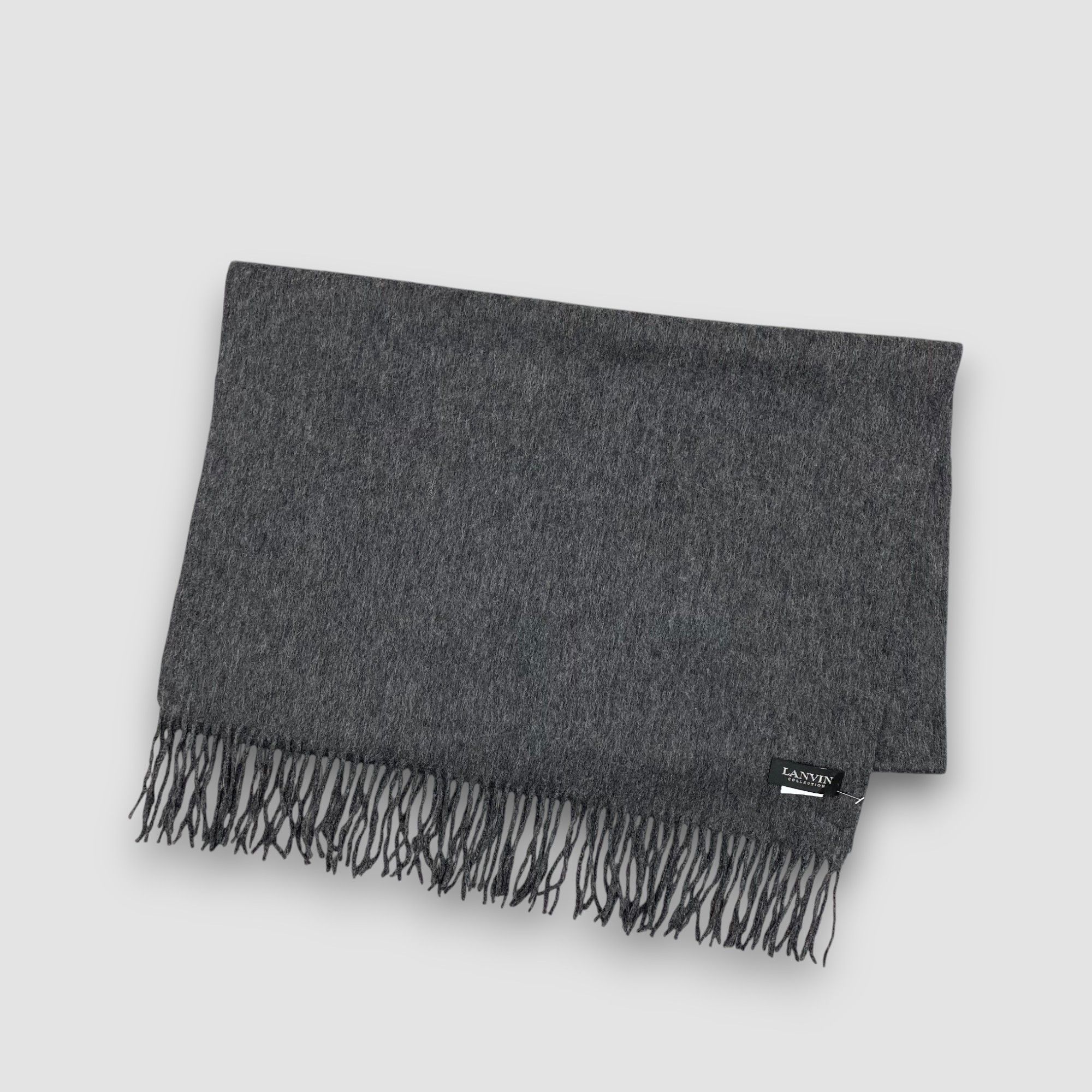 Lanvin Vintage Lanvin Scarf Muffler Cashmere Fringe Scarves Size ONE SIZE - 2 Thumbnail