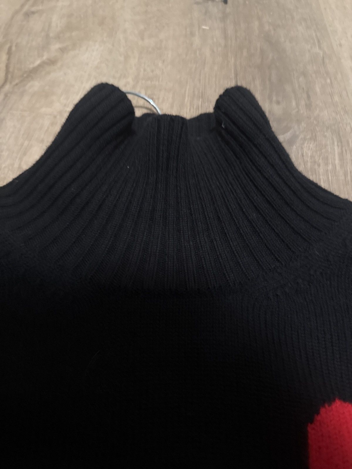 AMI AMI Paris Red Heart Logo Turtleneck Sweater Black Wool Knit Size US XS / EU 42 / 0 - 7 Thumbnail