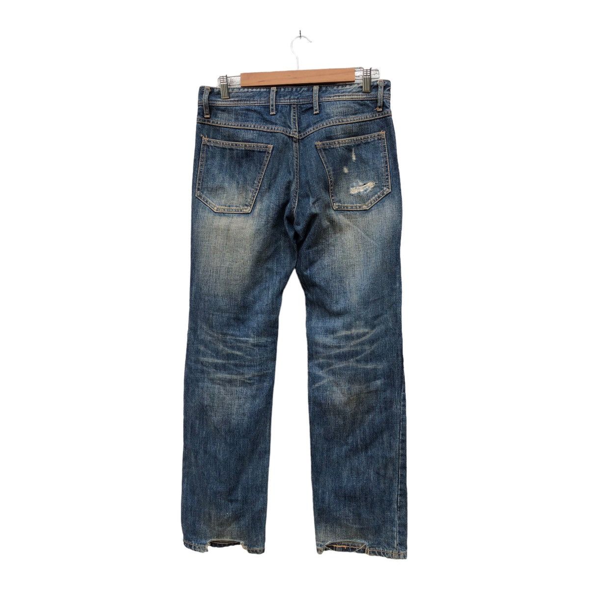 Japanese Brand Rage Blue Jeans Destress Denim Size US 31 - 2 Thumbnail