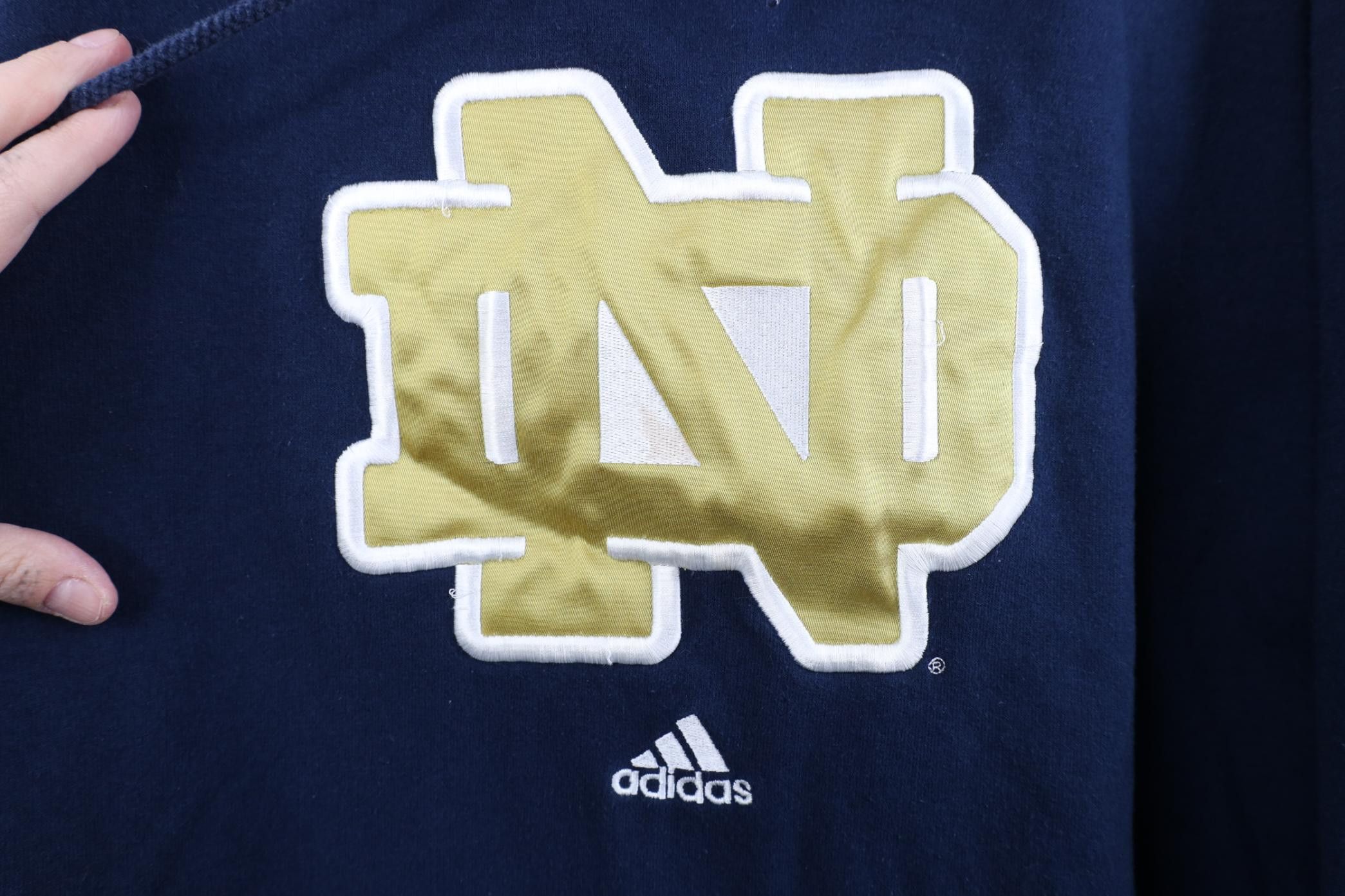 Adidas Vintage Y2K Adidas Notre Dame University Hoodie Sweatshirt Size US M / EU 48-50 / 2 - 4 Thumbnail