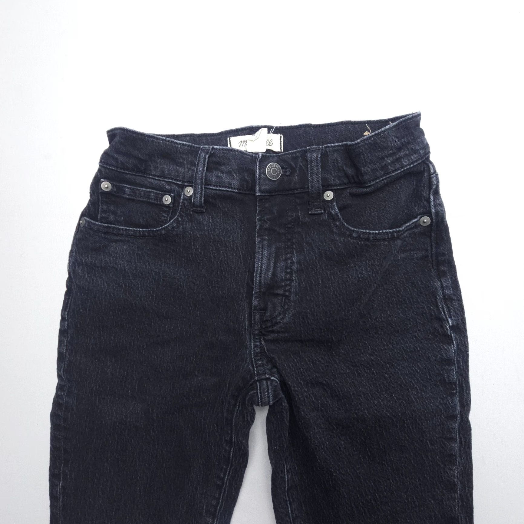 Madewell VINTAGE Madewell The Mid Rise Perfect Vintage Jeans 24 Black Crop Denim Size 42" / US 20 - 3 Thumbnail