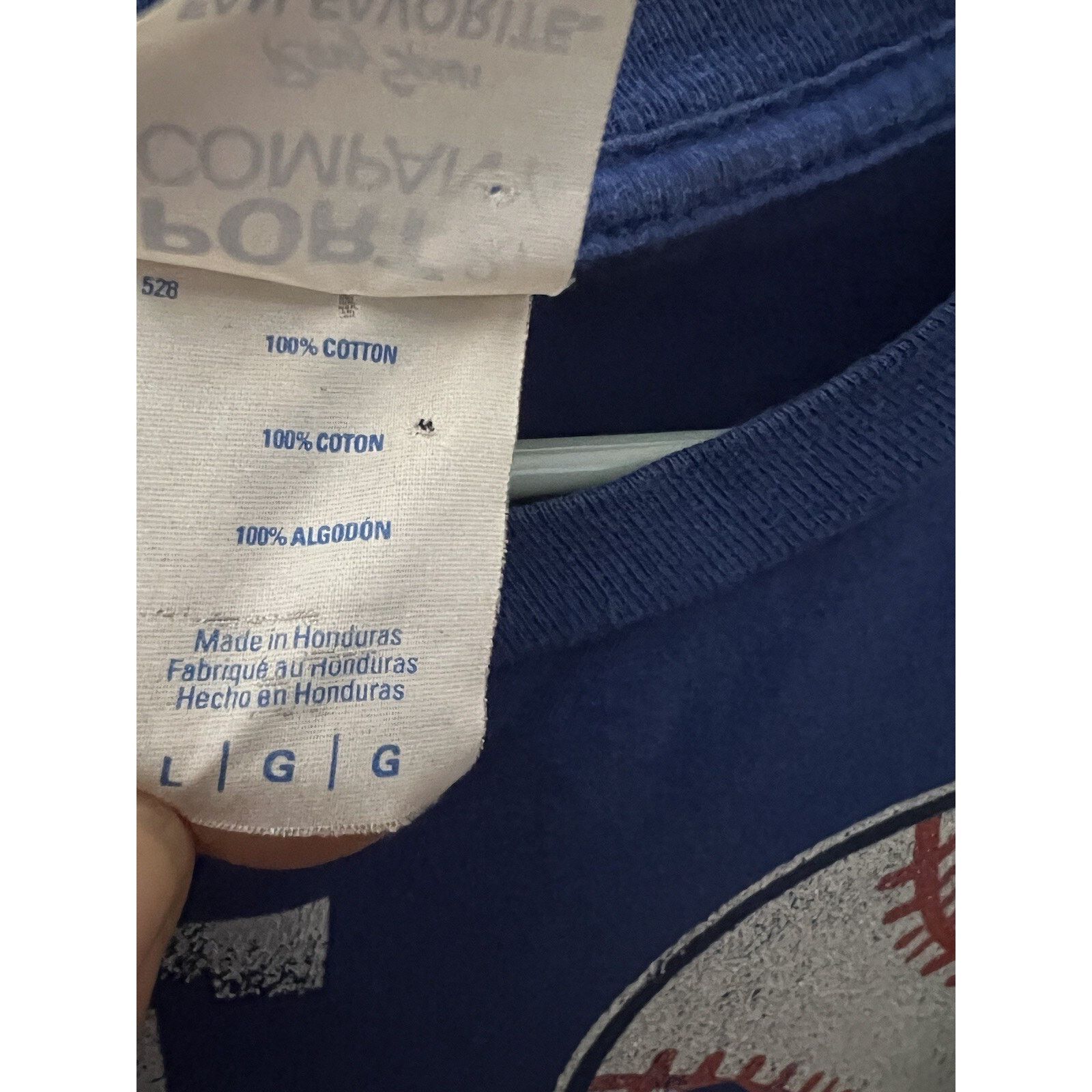 Vintage Vintage Blue Graphic T-Shirt Large Eat Sleep Baseball Repeat Size US L / EU 52-54 / 3 - 6 Thumbnail