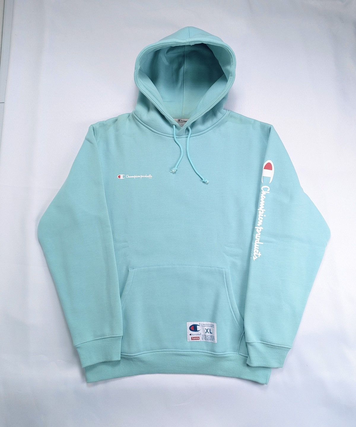 Supreme x Champion Hoodie Sweater FW16 Light Aqua Blue Mint