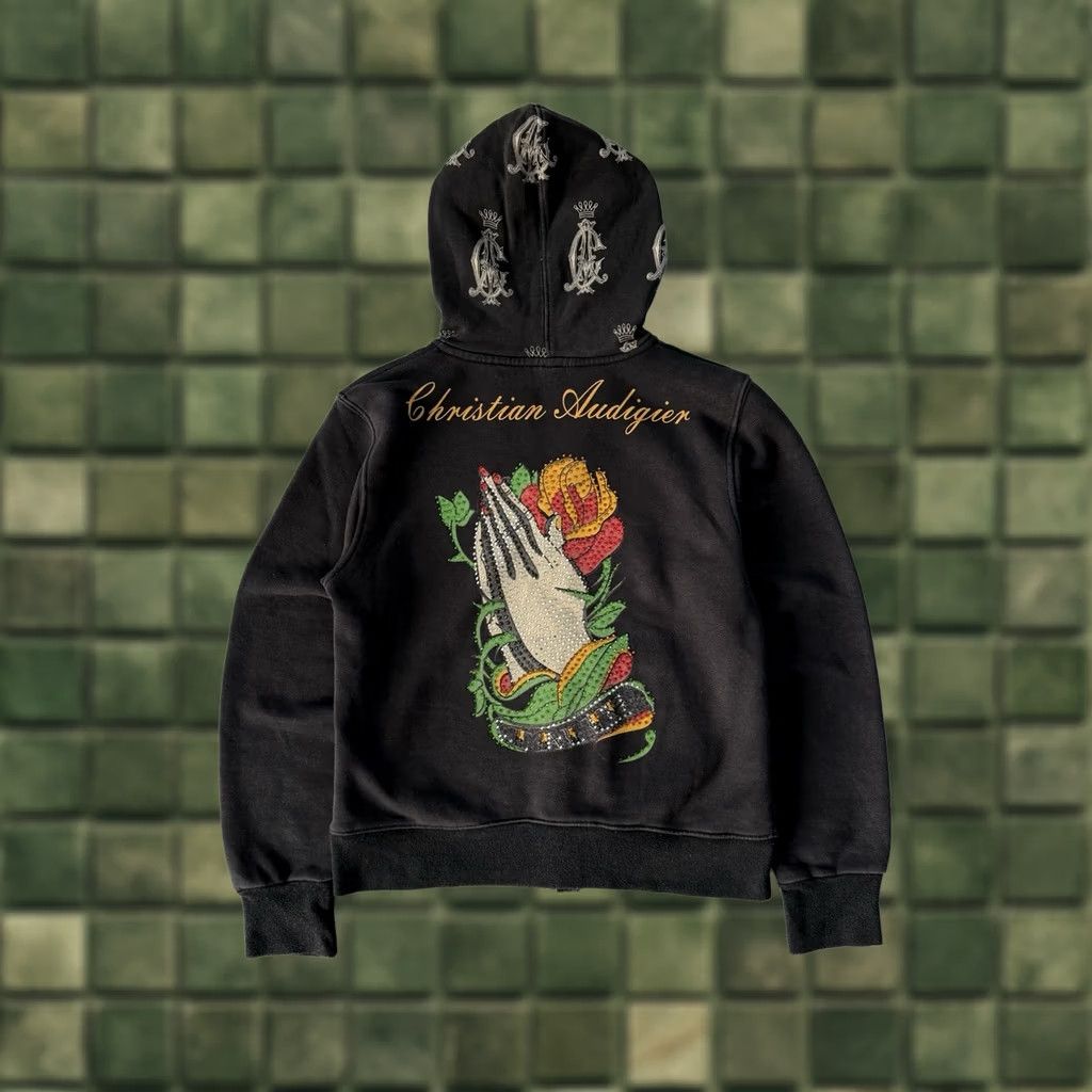 Ed Hardy VINTAGE Christian Audigier Ed Hardy Hoodie Full Zip Women’s S Black Y2K Logo Heart Skull Tattoo Japan Style Womens Size S / US 4 / IT 40 - 1 Thumbnail