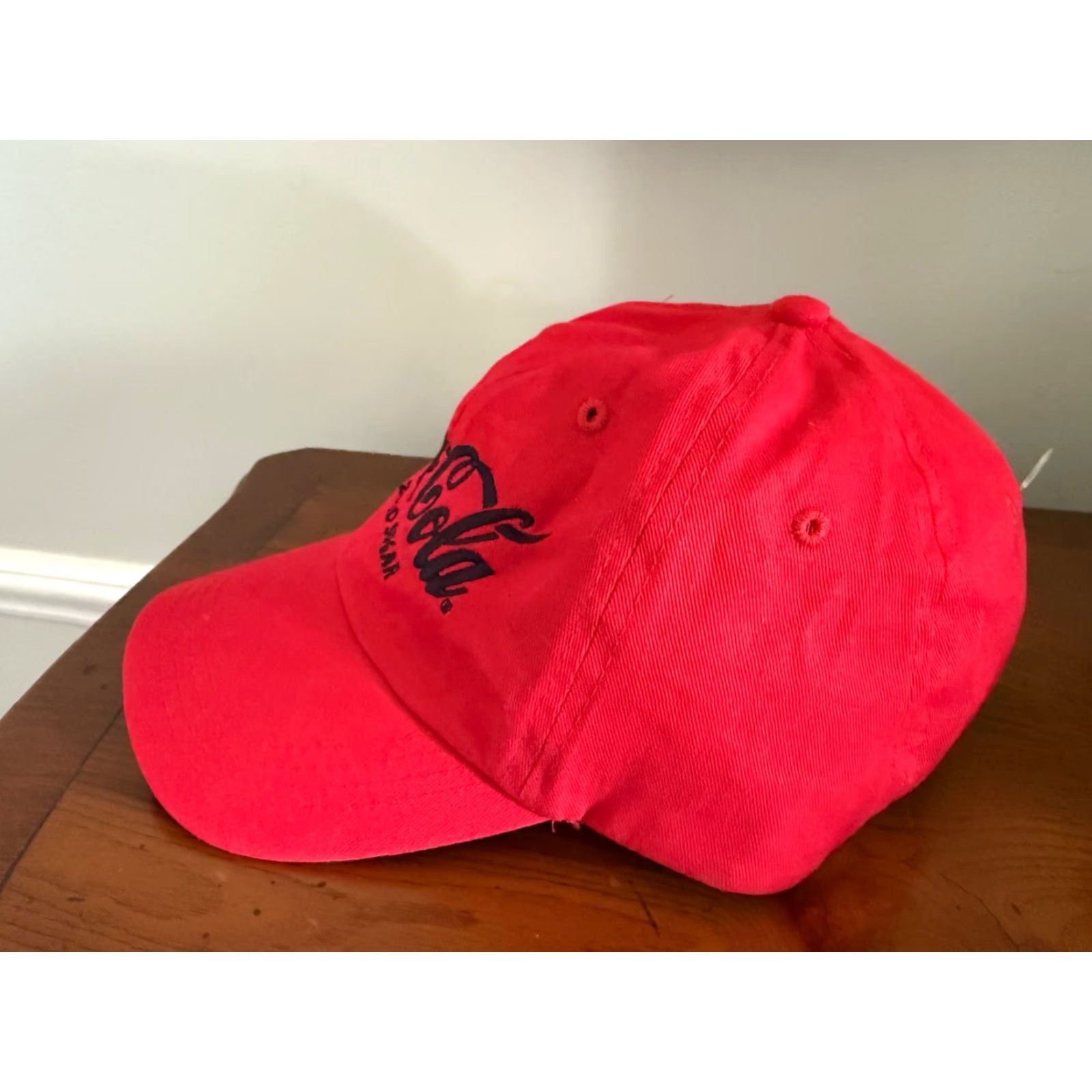 Vintage Coca Cola Zero Sugar Red Embroidered Black Logo Baseball Cap Adjustable Hat Mens NWOT Size ONE SIZE - 2 Thumbnail