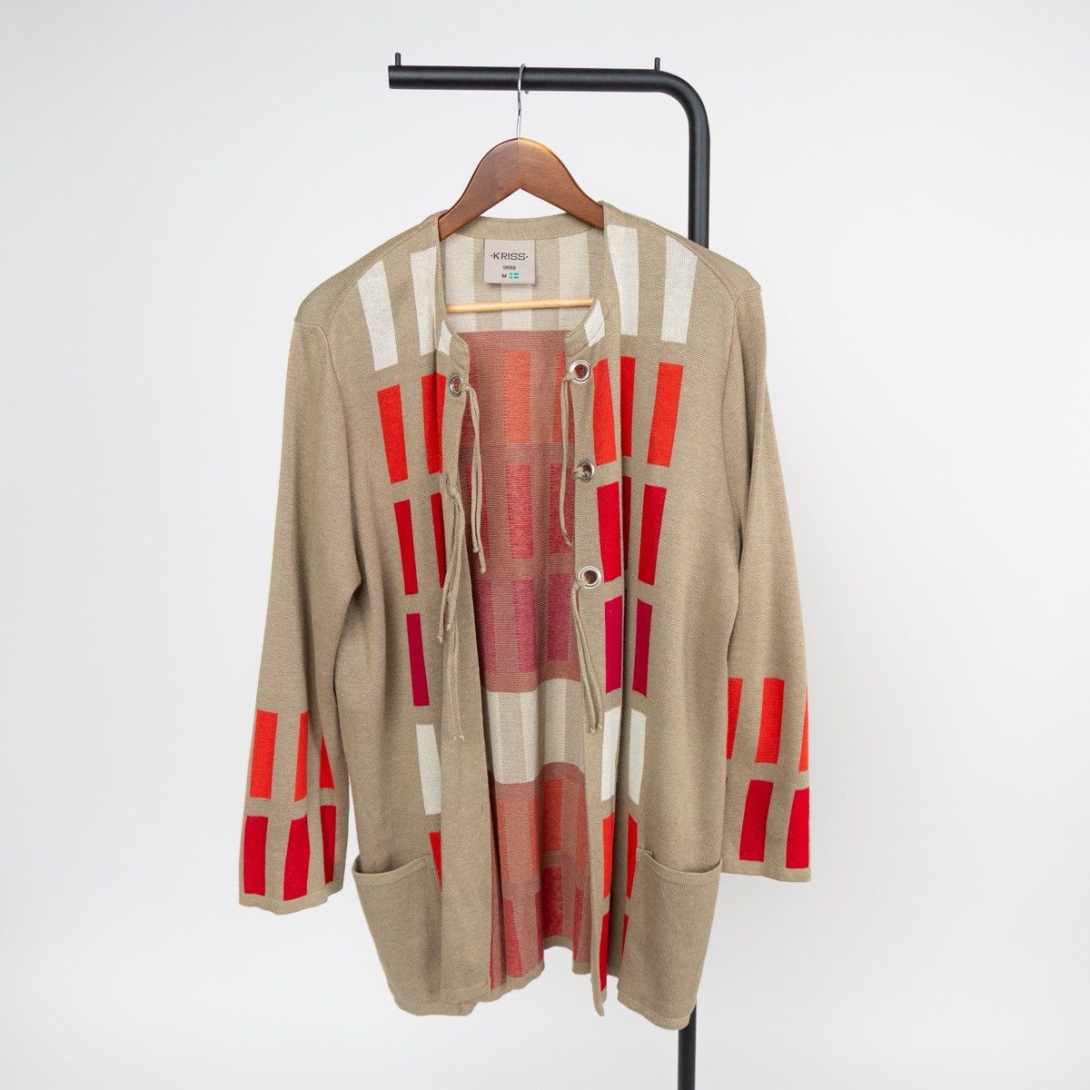 Other Kriss Sweden Womens Cardigan Beige Open Front Knit Sweater Size M / US 6-8 / IT 42-44 - 1 Thumbnail