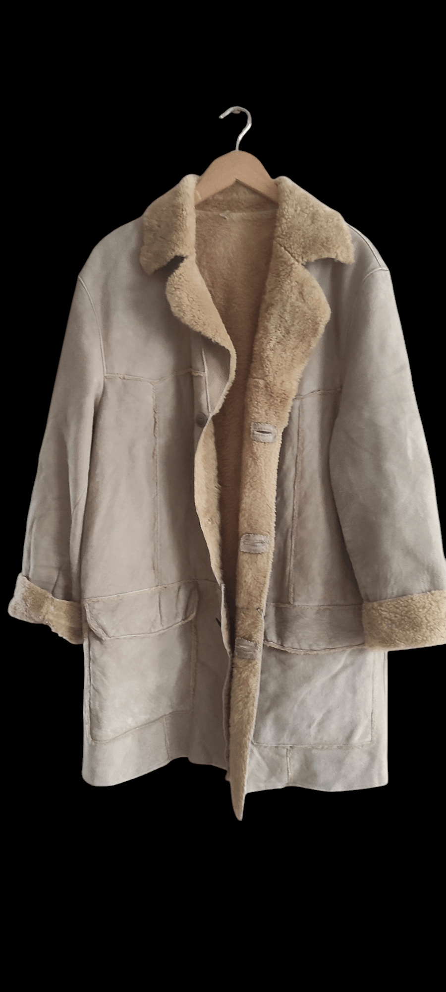 Leather × Vintage Offset Real sheepskin Fur Lined Leather Mens Overcoat Size US L / EU 52-54 / 3 - 2 Thumbnail