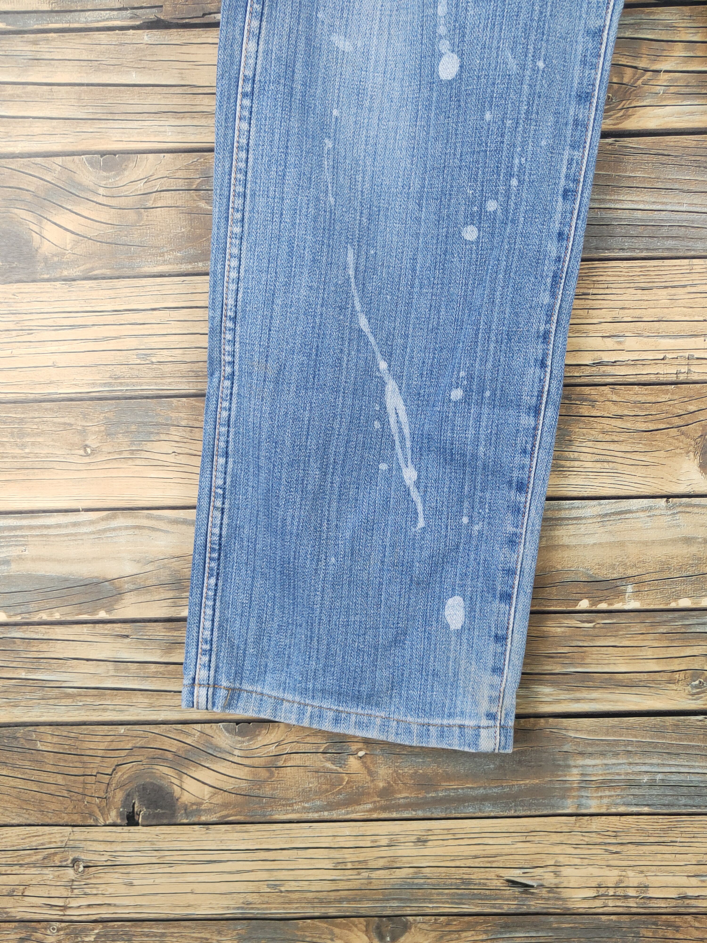 Vintage DL Wrangler Blue Distressed Ripped Jeans #594 Size US 28 / EU 44 - 4 Thumbnail