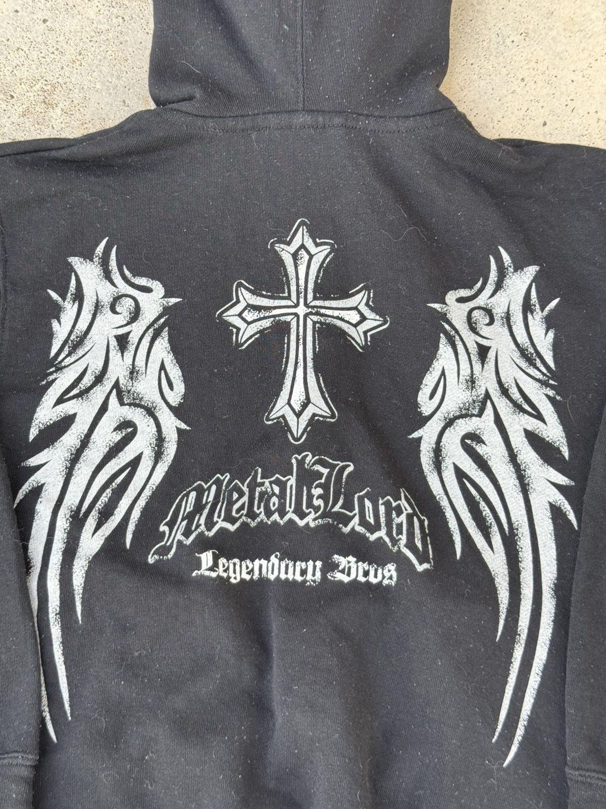 If Six Was Nine Anarchy Metal Lord Punk Cross Fur Zip Up Hoodie Size S / US 4 / IT 40 - 2 Thumbnail