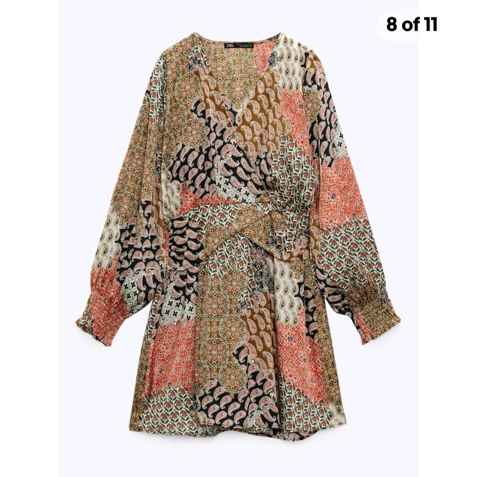 Zara Zara Print Dress Boho hippy Festival goldy peach Size M / US 6-8 / IT 42-44 - 7 Thumbnail