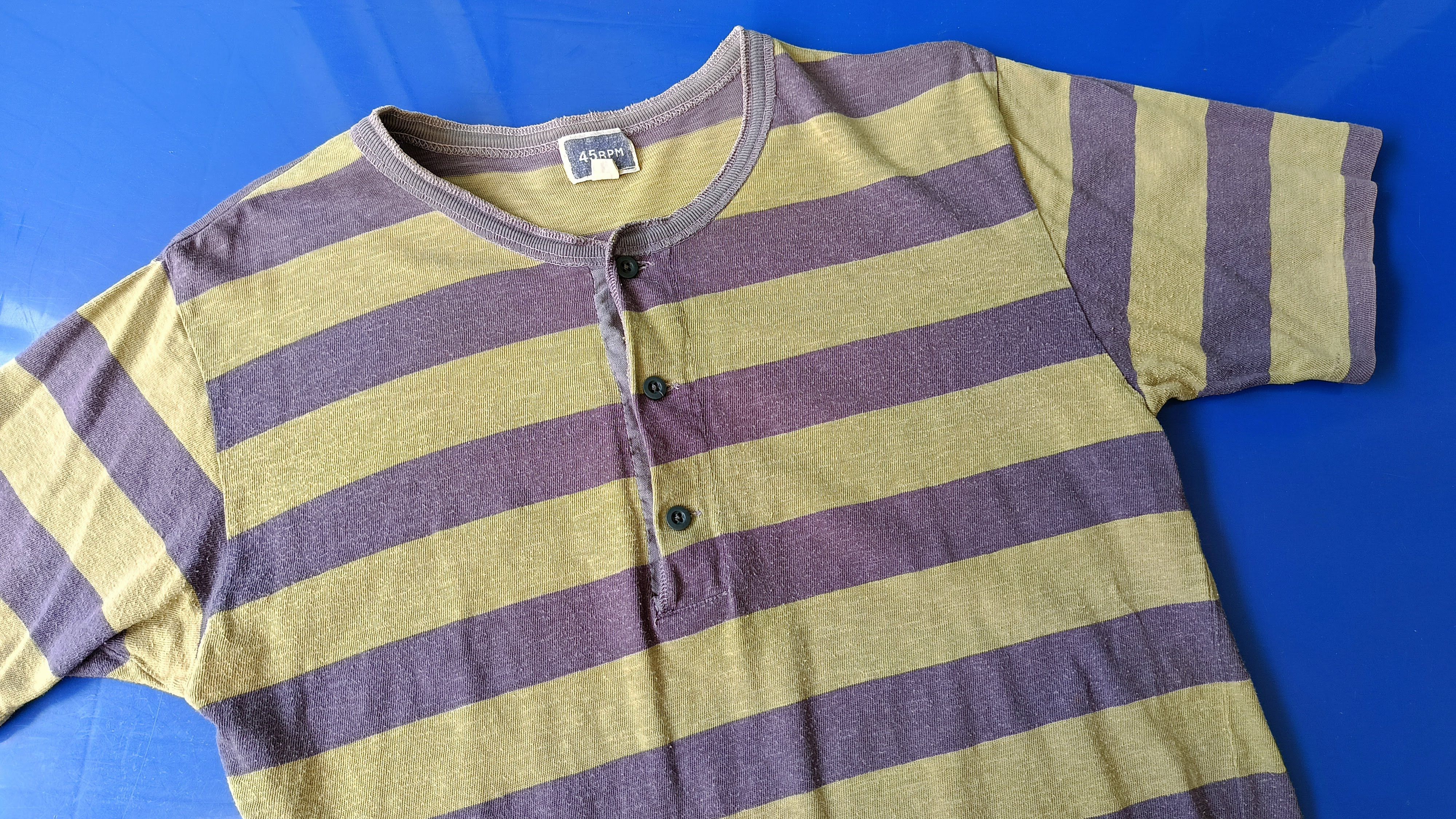 45rpm 45RPM studio by R 2 Japan 90s green purple Henley tshirt Size S / US 4 / IT 40 - 8 Thumbnail