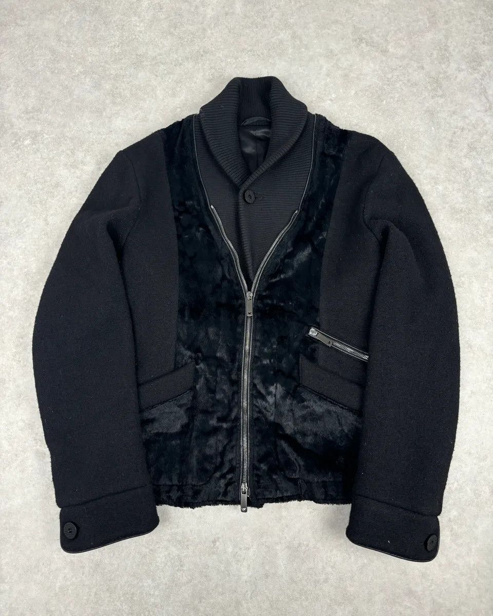Emporio Armani 2000s Emporio Armani Black Pony Hair & Wool Jacket Size US M / EU 48-50 / 2 - 1 Thumbnail